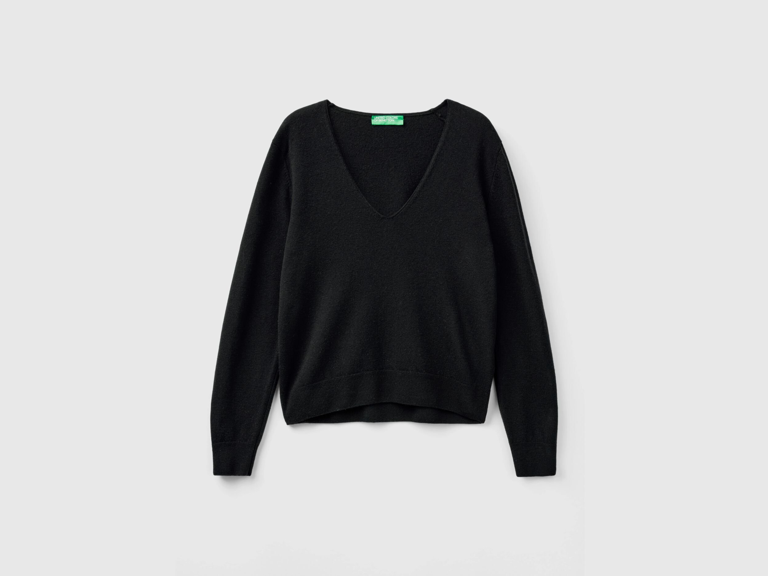 Womens black v neck sweater top