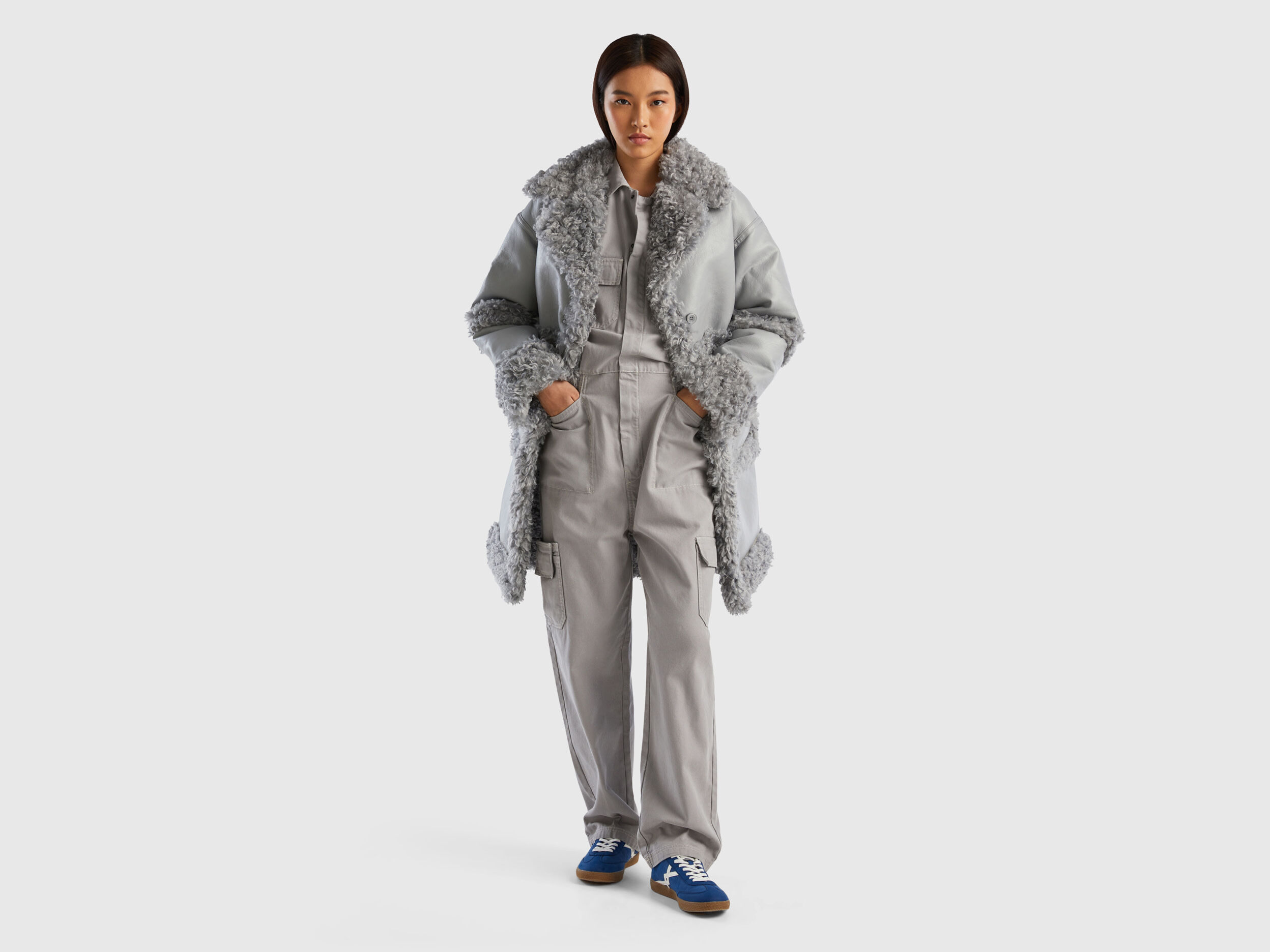 Benetton faux fur coat best sale