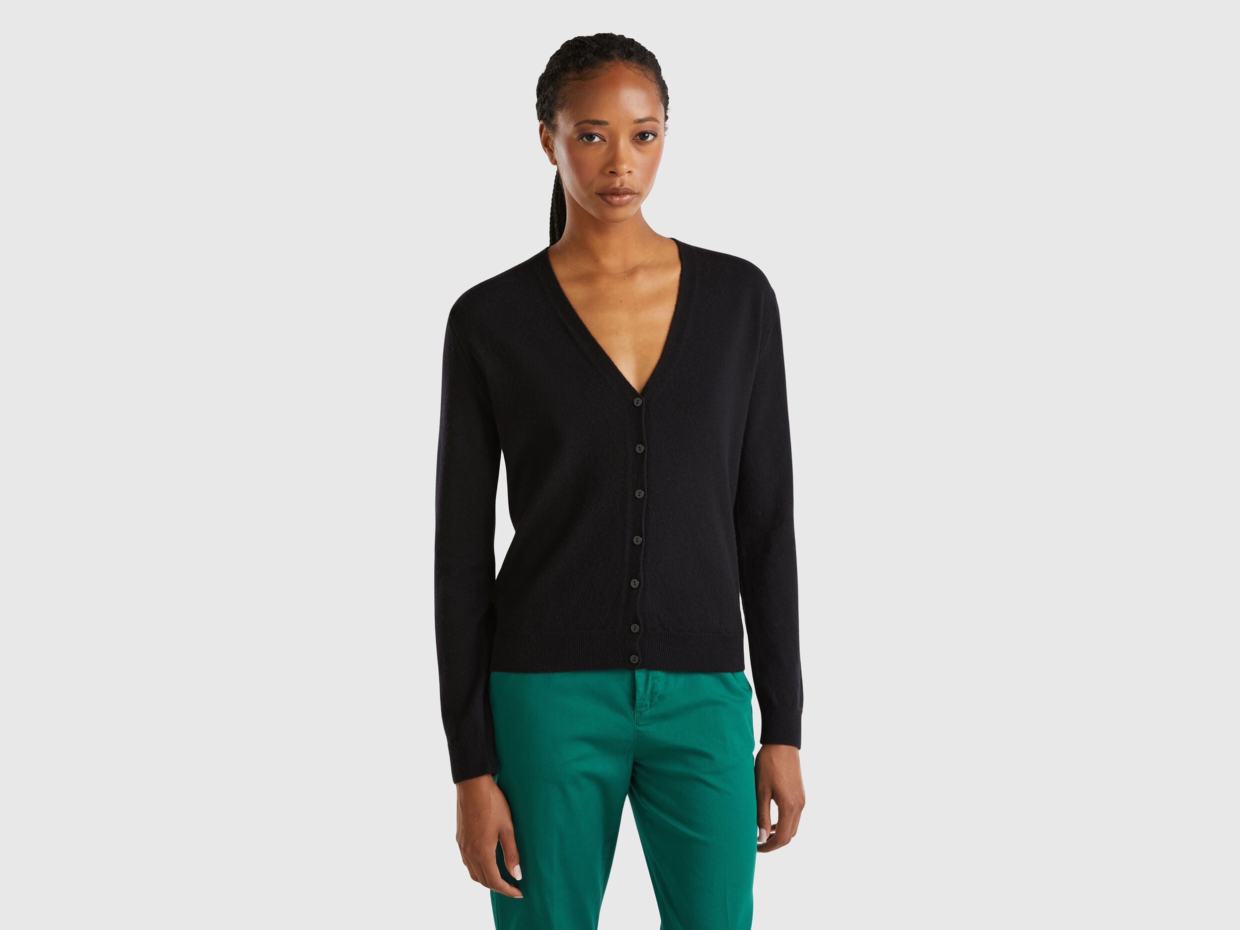 Black v neck cardigan women's new arrivals