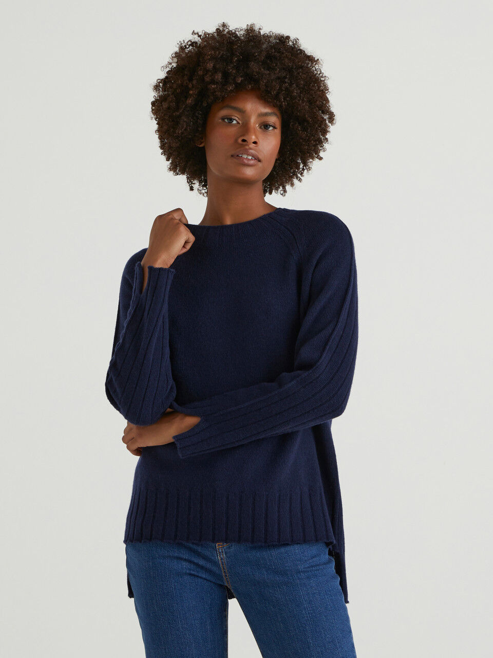 Navy in Blue Womens Clothing Jumpers and knitwear Jumpers FANFARE Organic Cotton Patch Jumper 