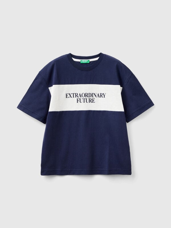 Camiseta de algodón orgánico con eslogan Niño