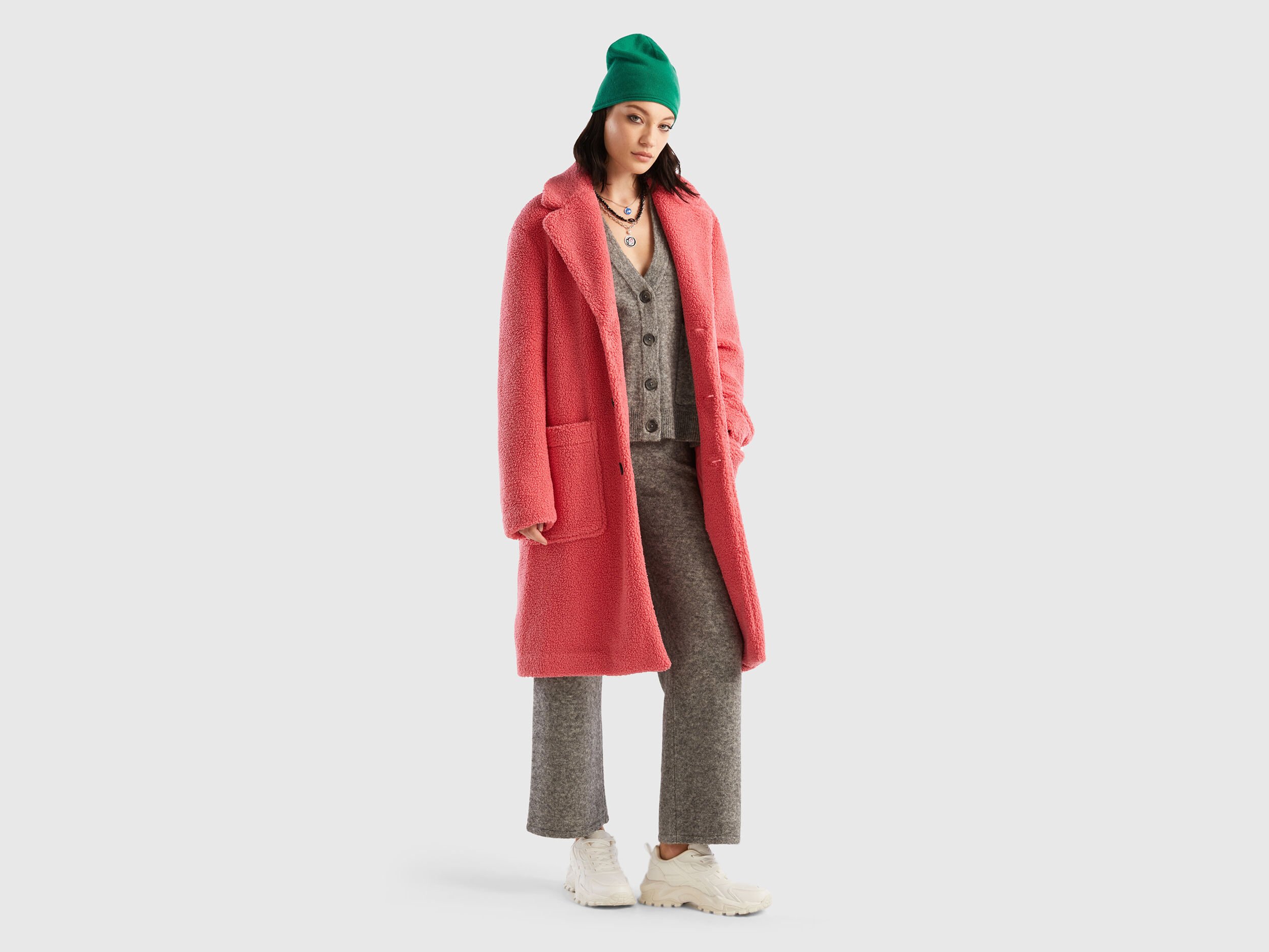 Benetton pink on sale coat