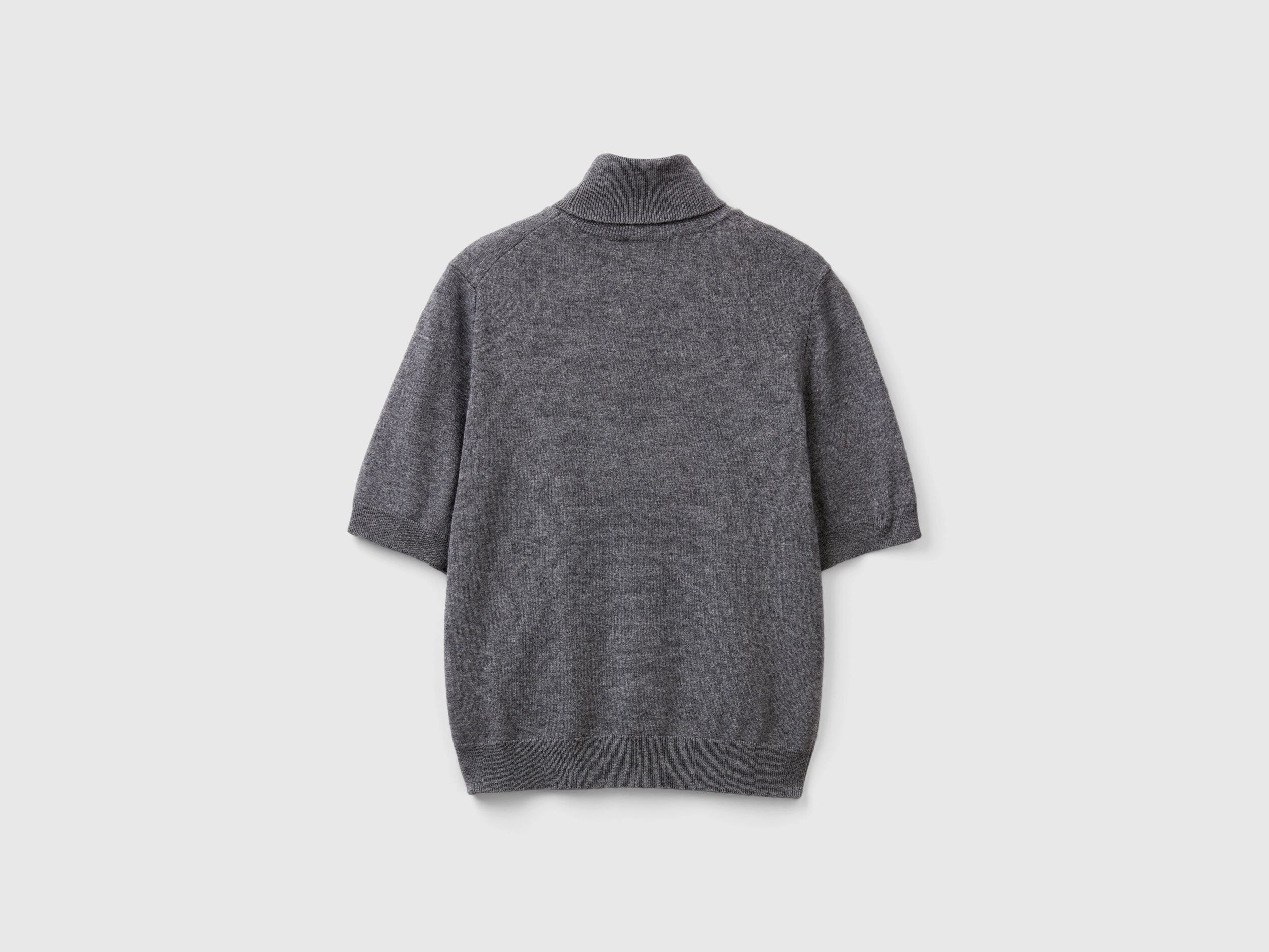 Short sleeve cashmere turtleneck sweater top