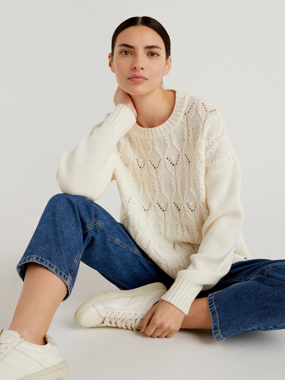 Boxy fit knit sweater