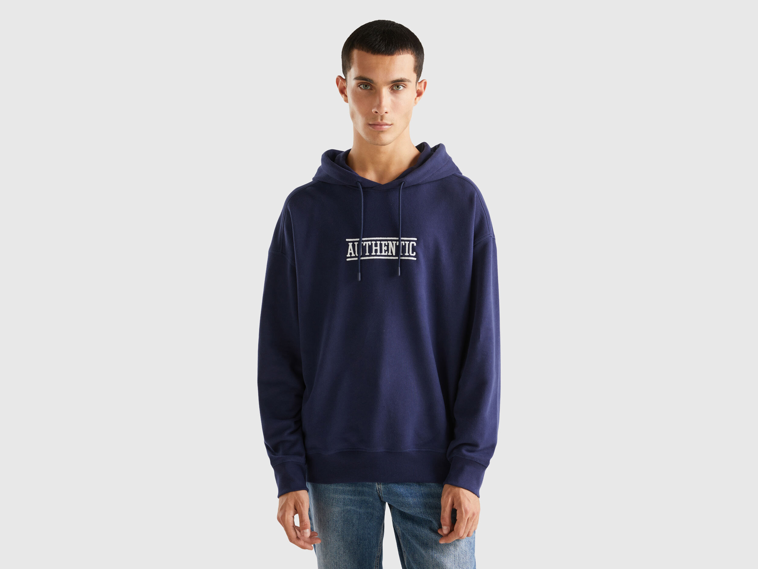 Printed hoodie Dark Blue Benetton