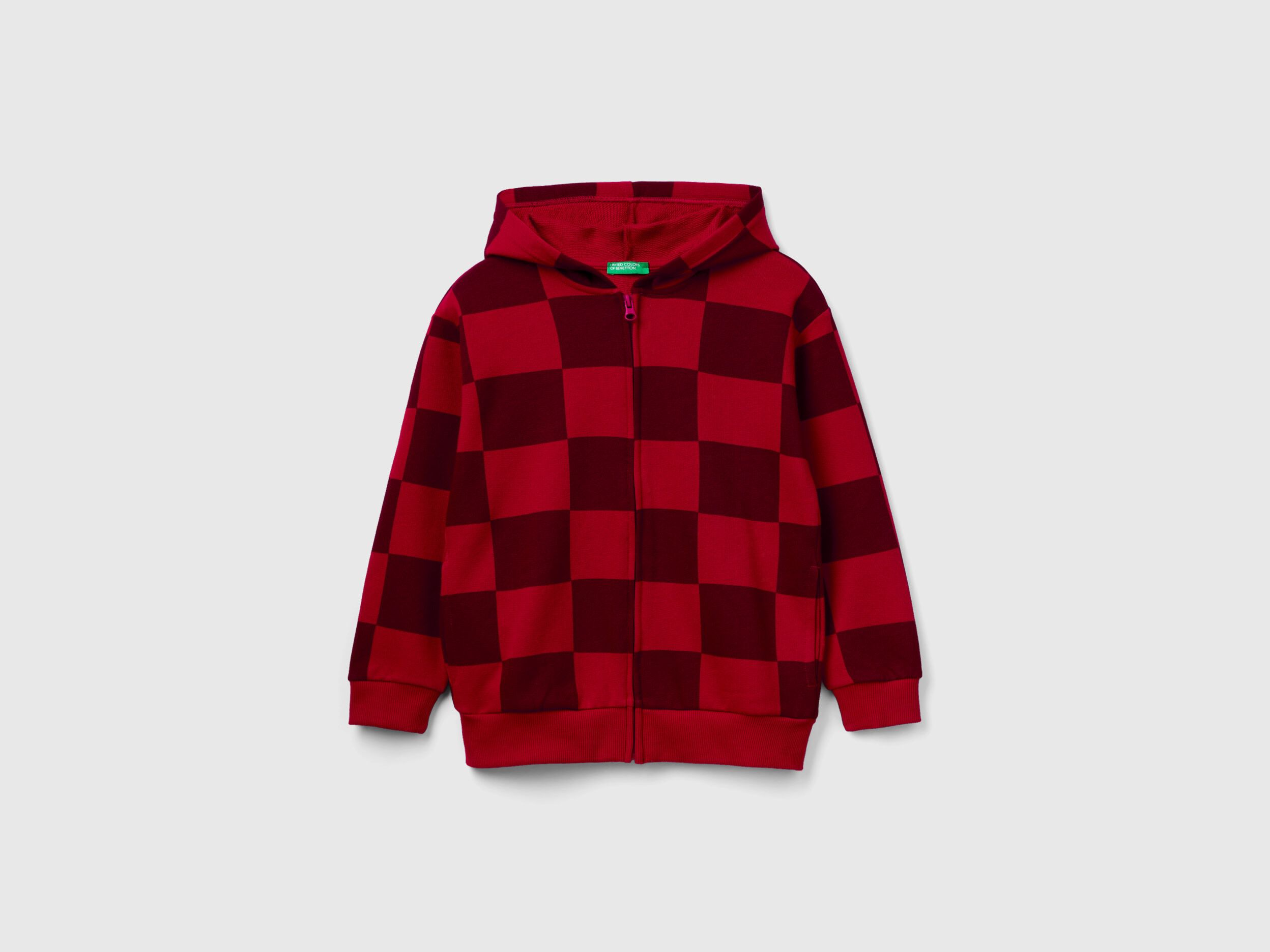 Red and sale black checkered hoodie