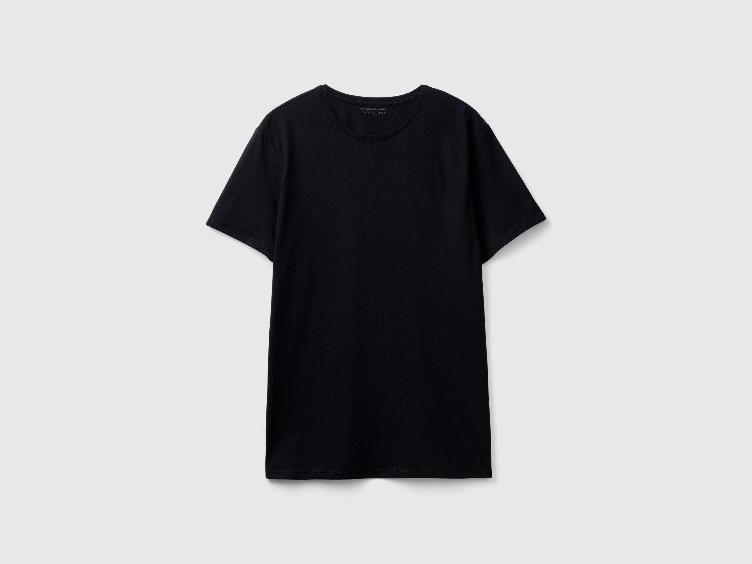 Long fiber cotton t shirt Black Benetton