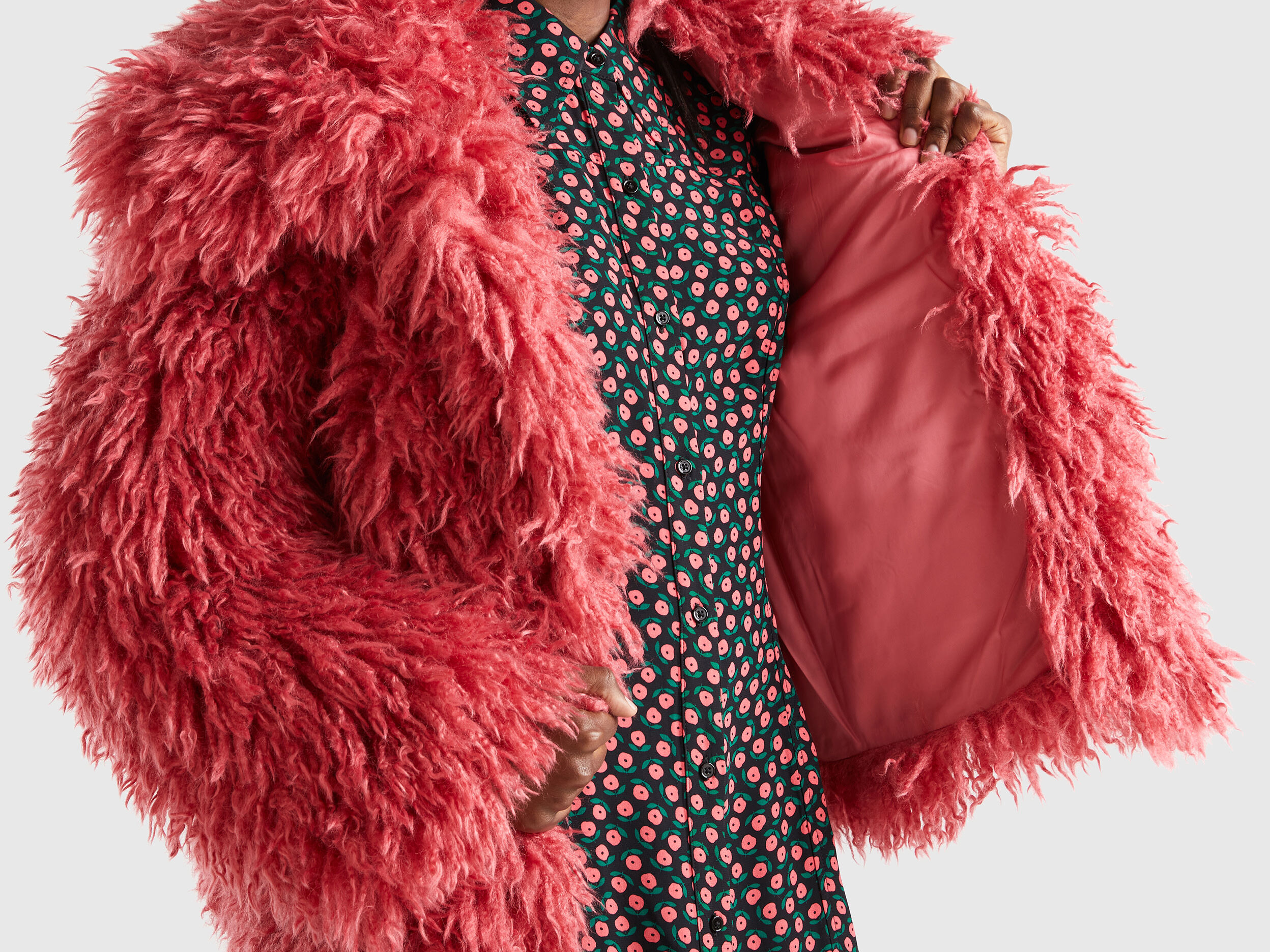 Benetton faux sale fur coat
