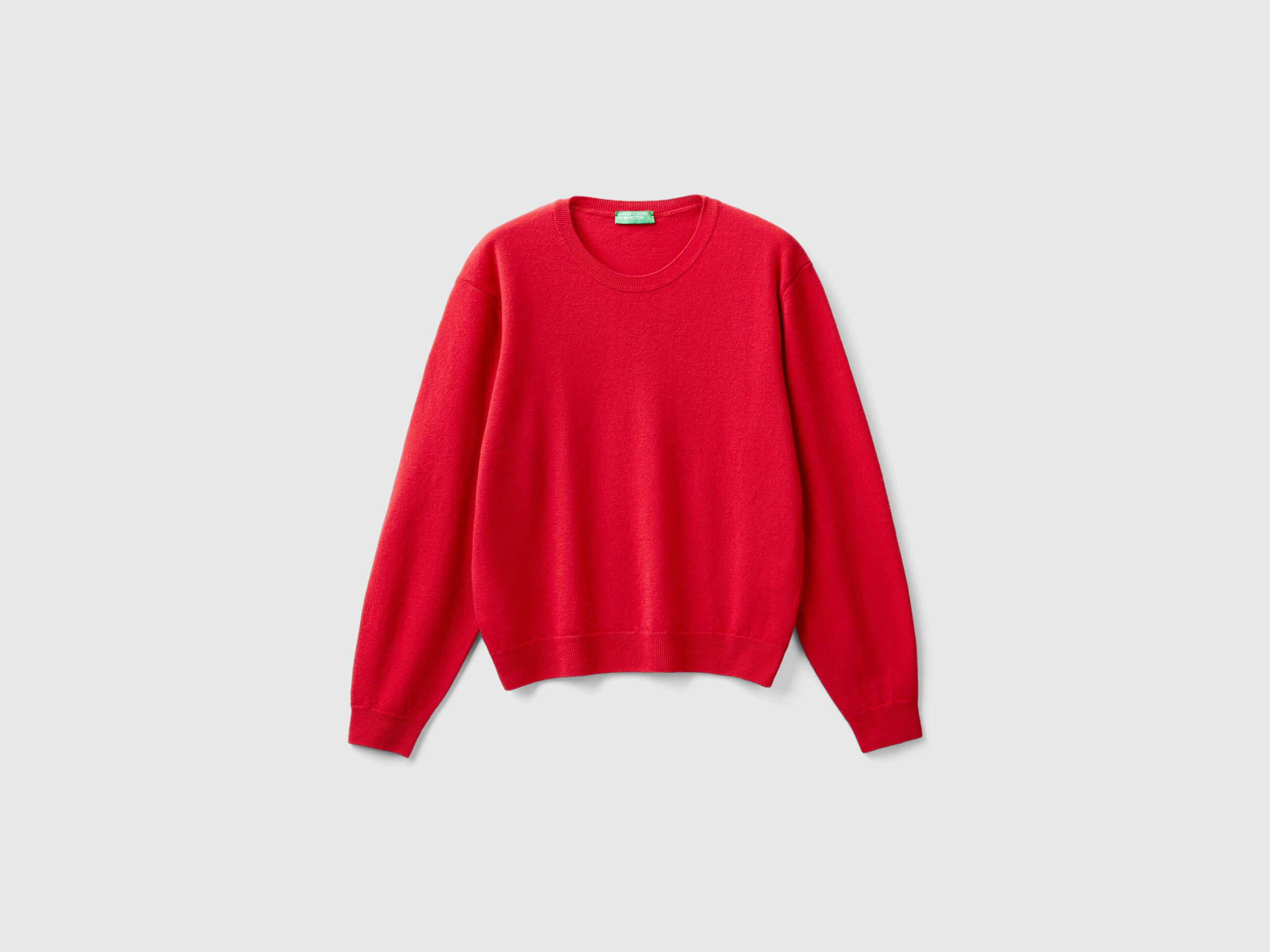 Red merino wool sweater clearance