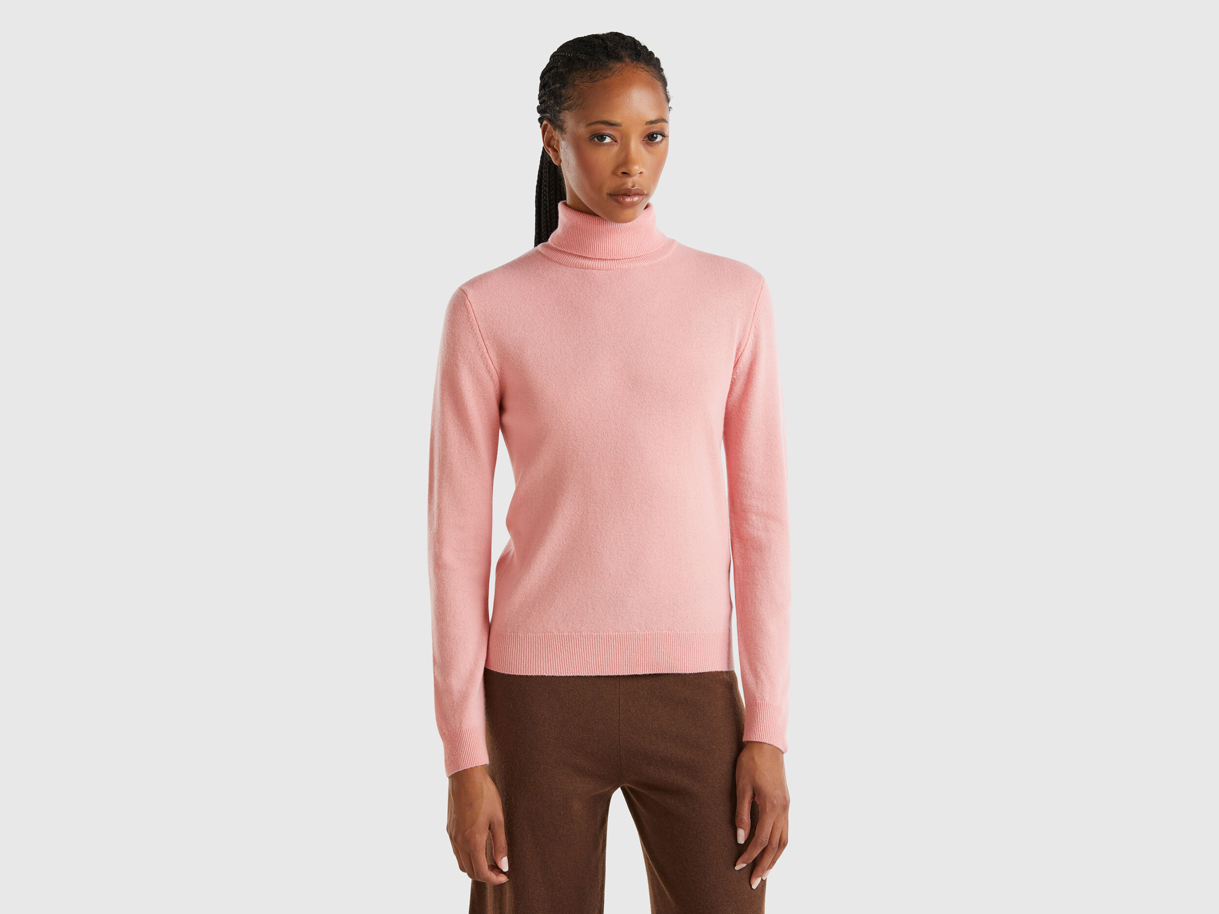 Women s High Collar Merino Wool Sweaters Women 2024 Benetton