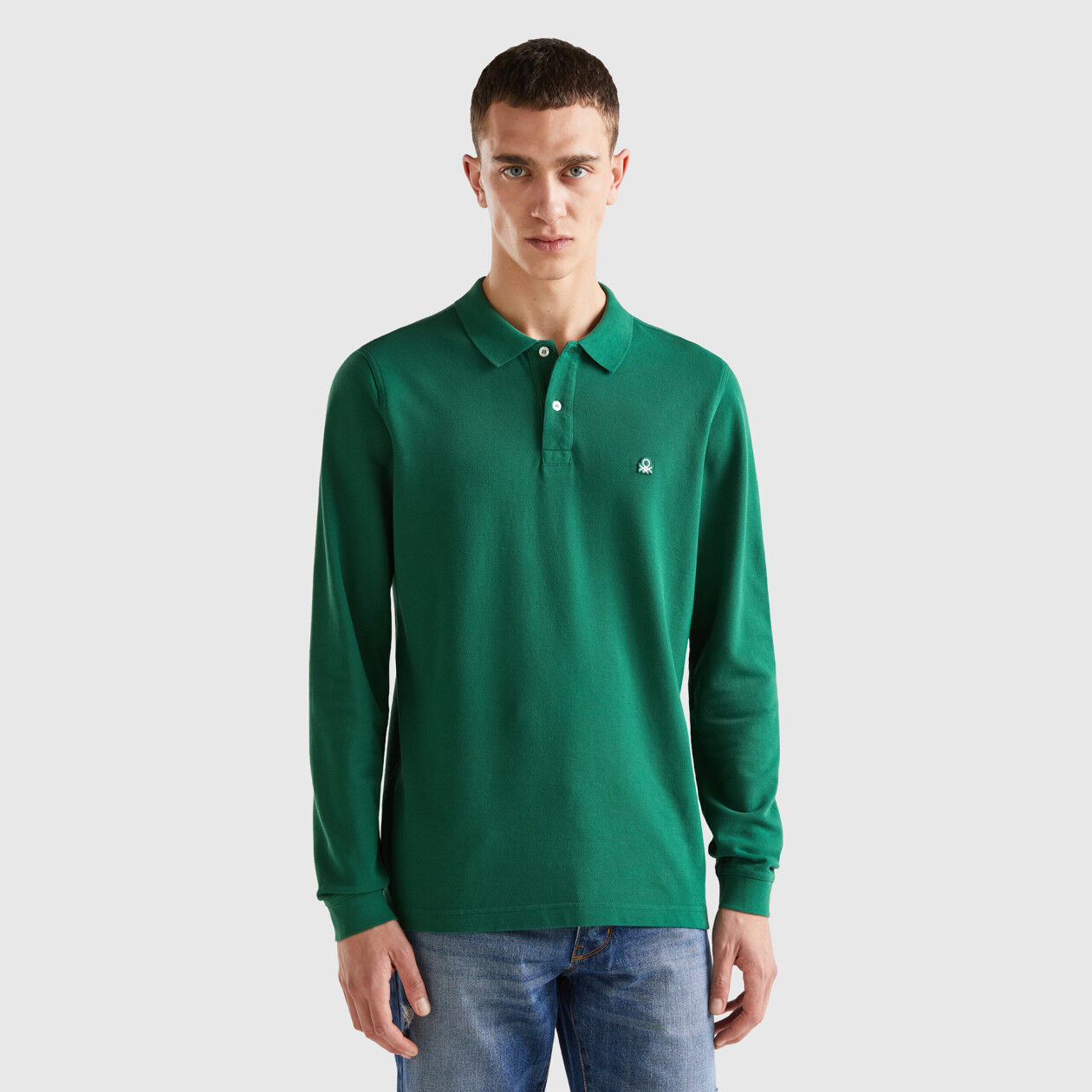 Benetton long cheap sleeve polo shirt
