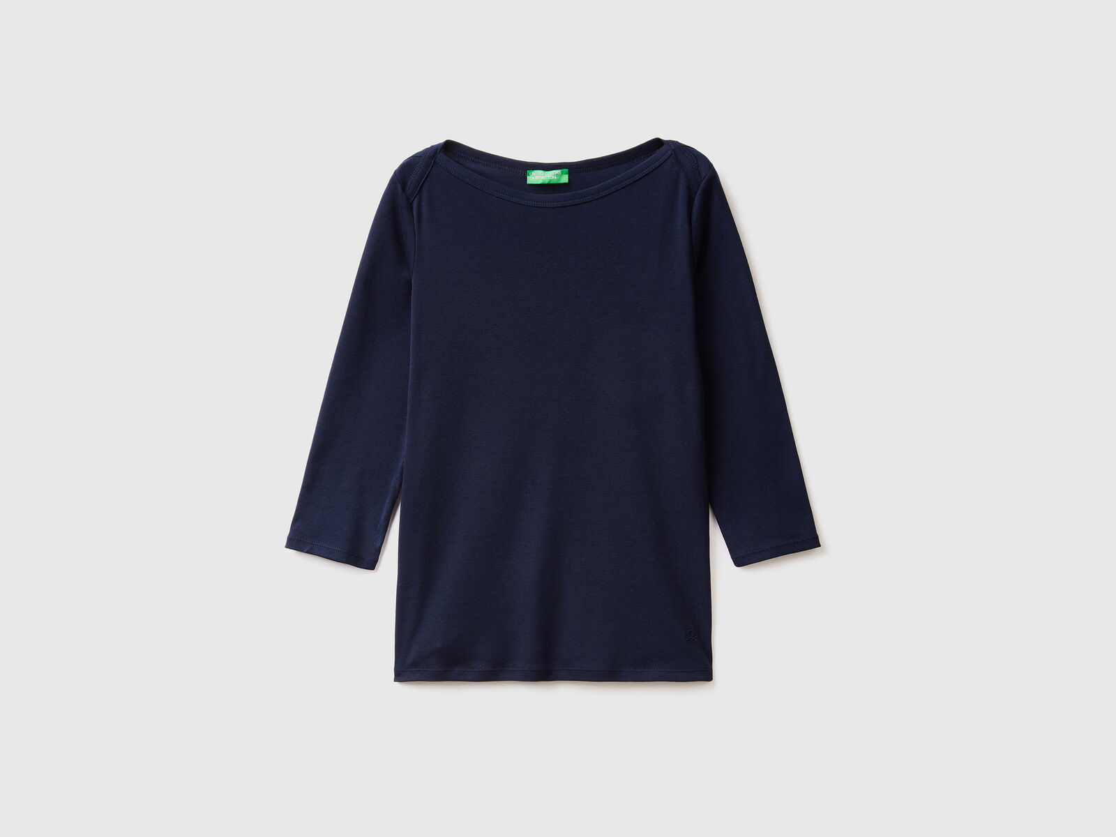 Bexy Etlana - 100% Cotton V-Neck Navy Blue Lace T-Shirt