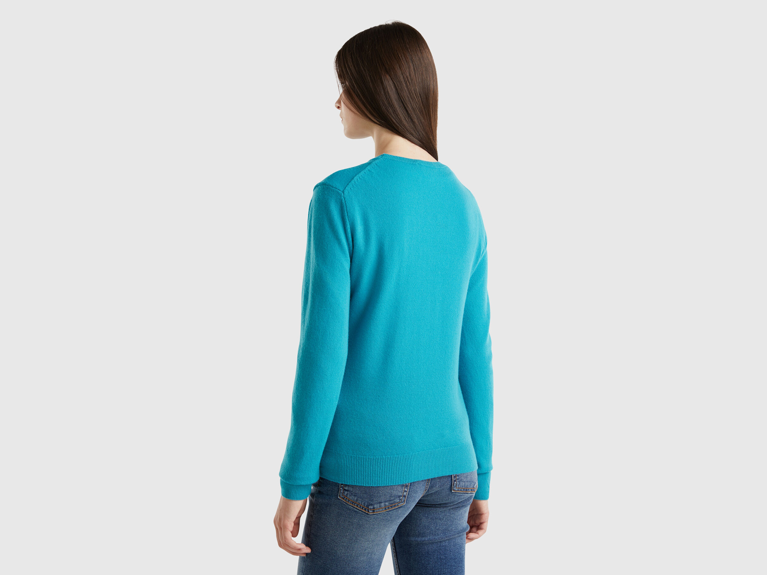 Teal crew neck sweater top