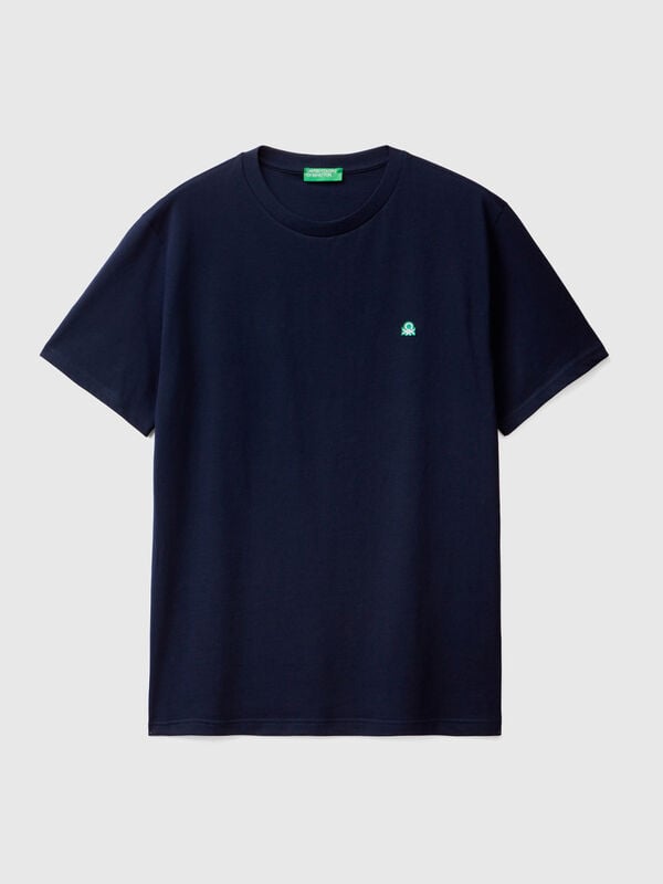 100% organic Blue | basic cotton Dark - Benetton t-shirt