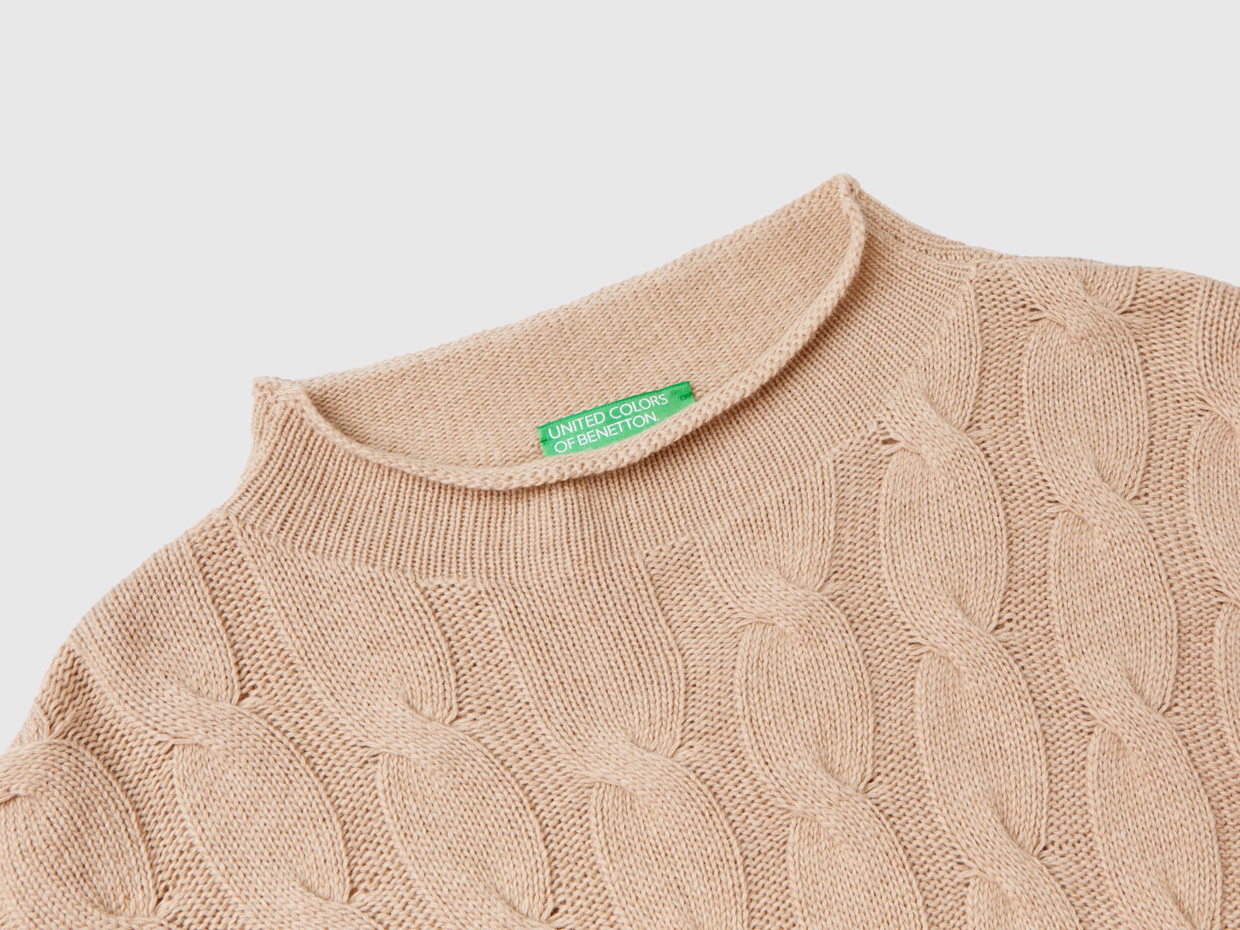 UNITED COLORS OF BENETTON. - 美品☆UNITED COLORS OF BENETTON 厚手 ケーブルニットの通販｜ラクマ