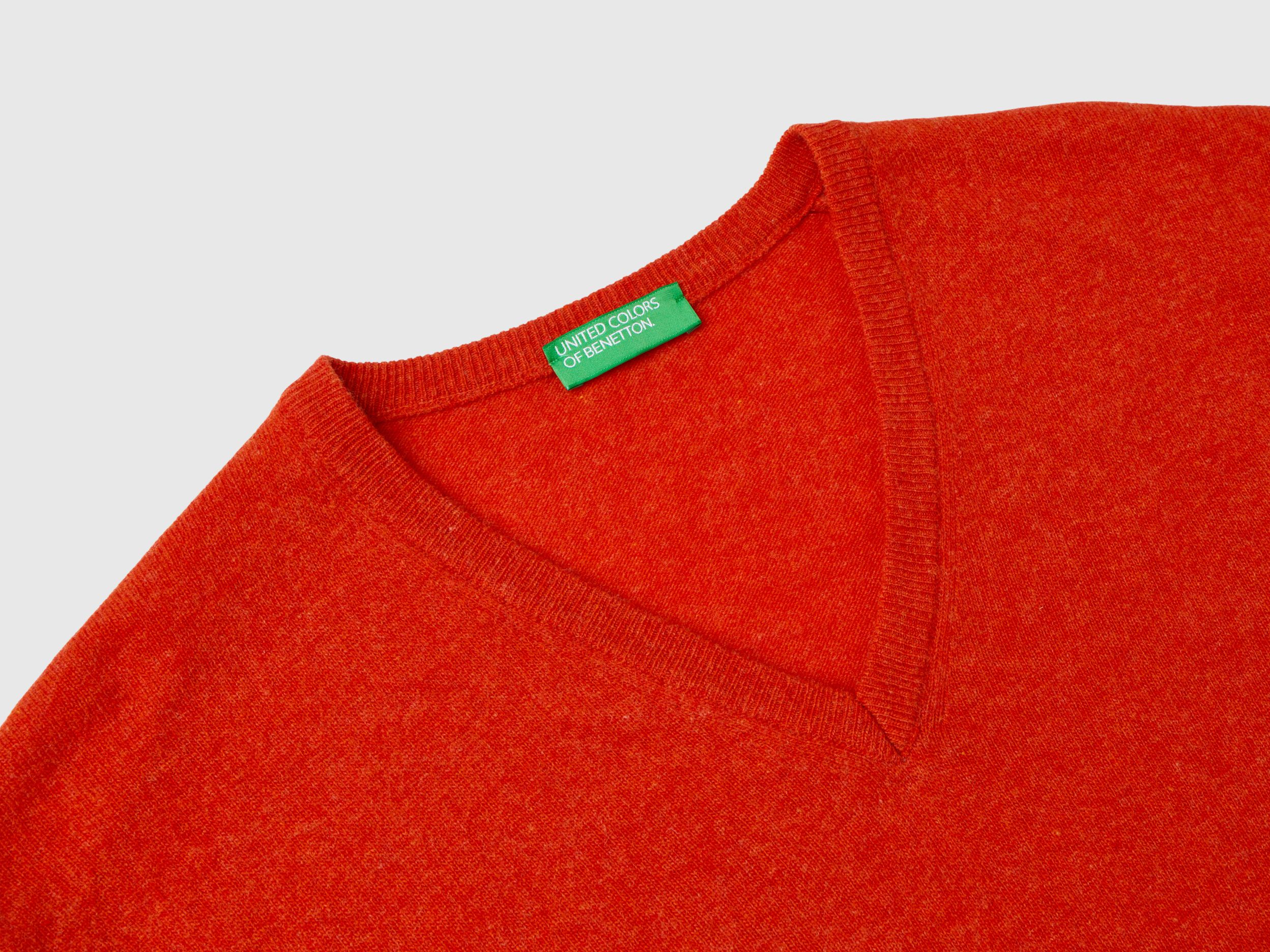 Orange v neck sweater mens clearance