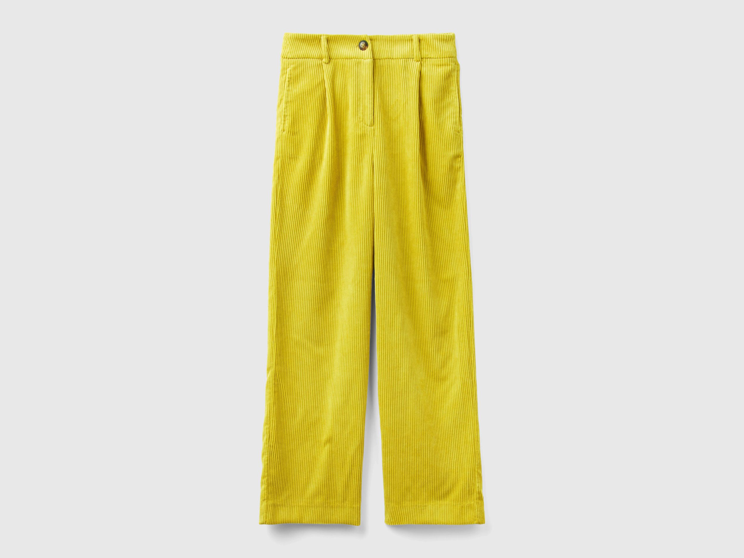 Trousers in corduroy - Mustard | Benetton