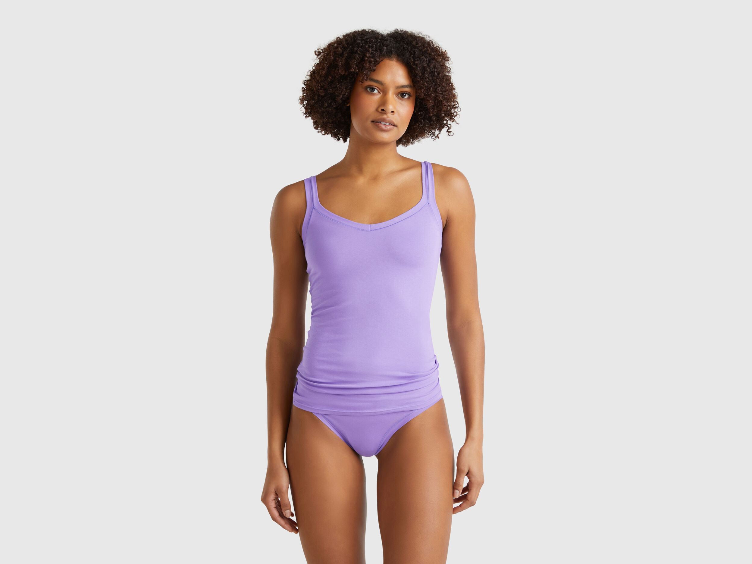激安本物 Tank top undershirt in super stretch cotton - Periwinkle トップス