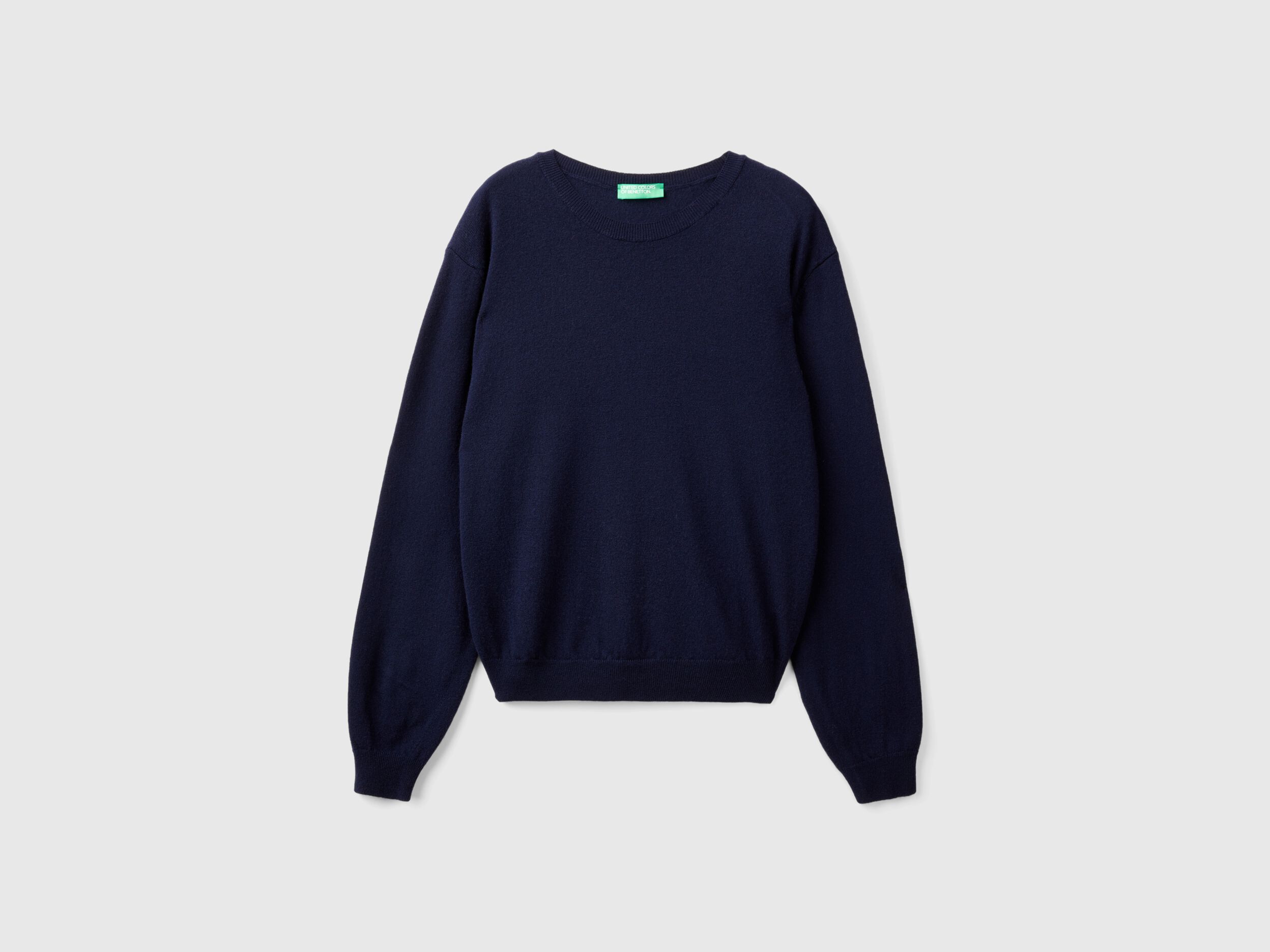 Navy blue wool sweater womens clearance