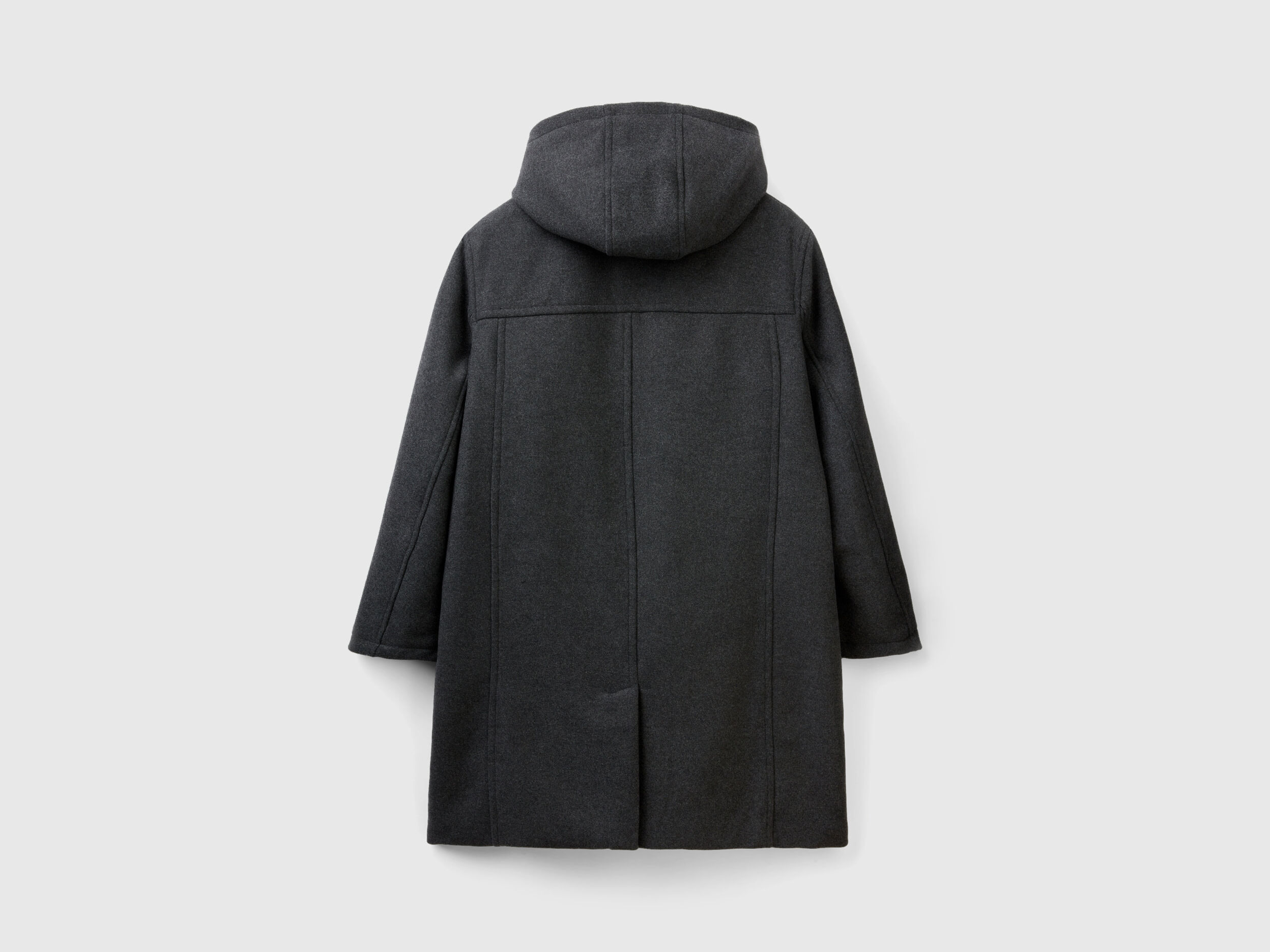 Wool blend duffle coat - Black | Benetton