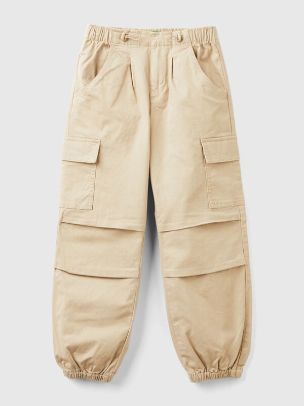 Stretch cotton cargo trousers Junior Girl