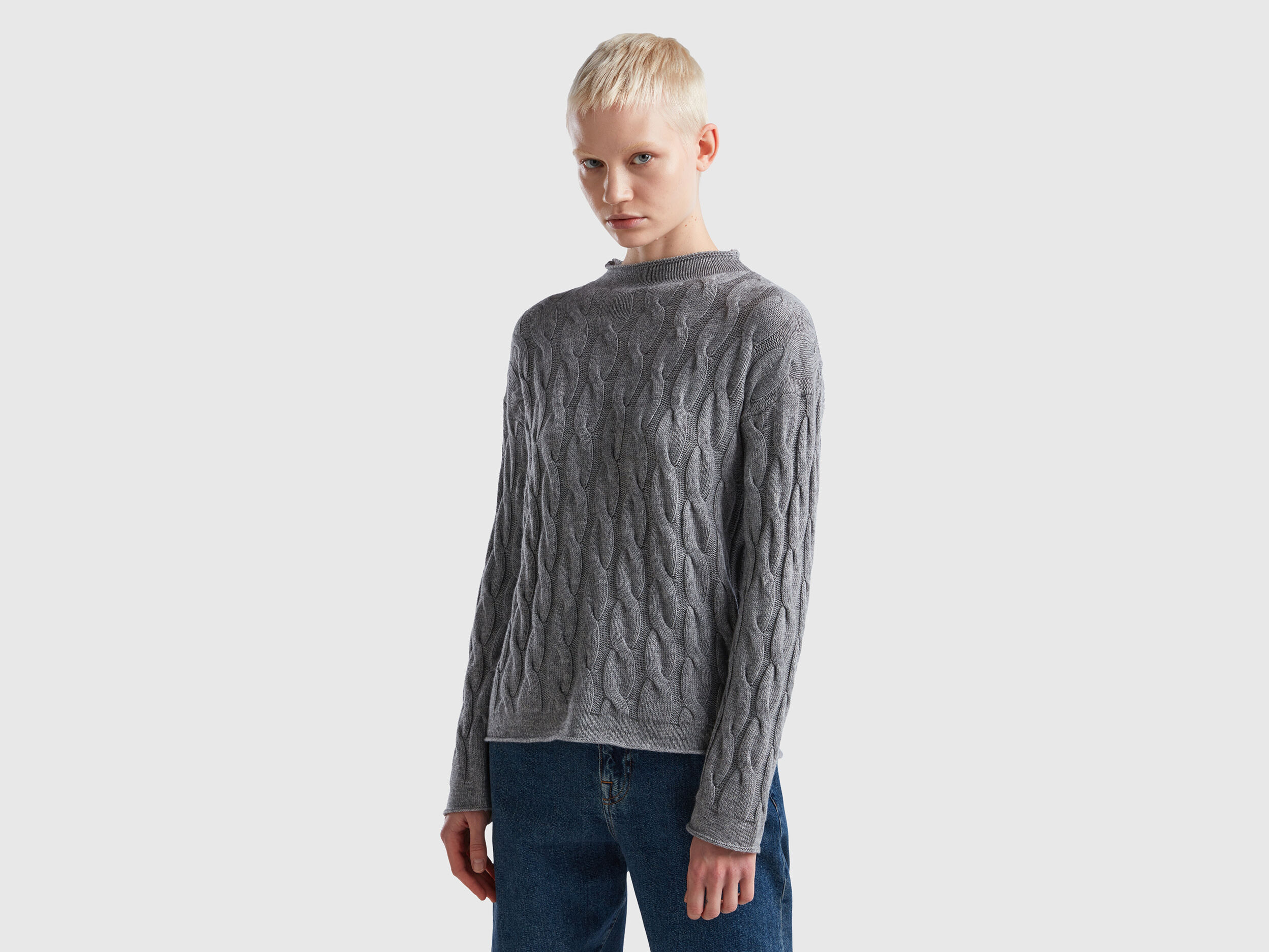 Grey 2025 cable sweater