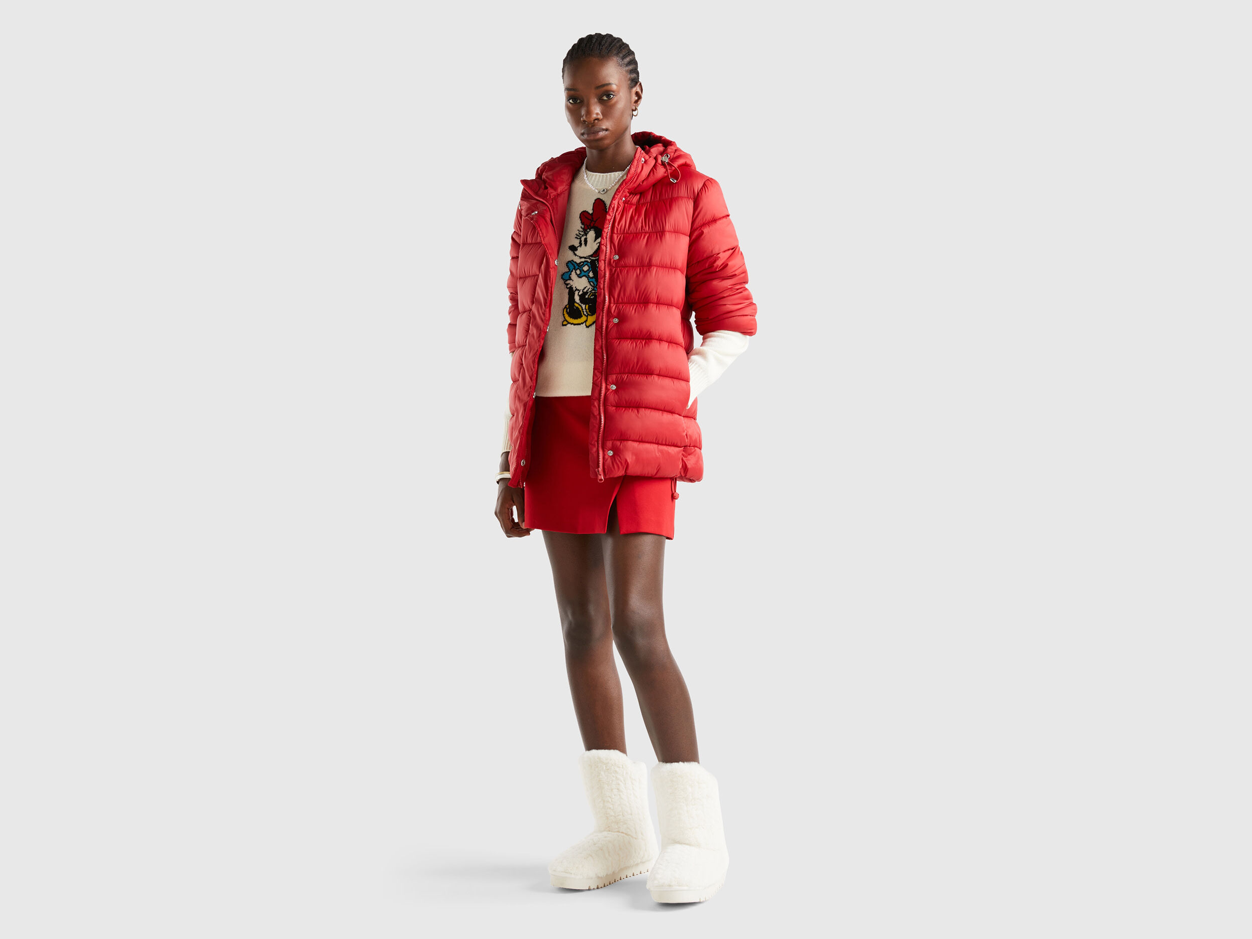 Benetton store red jacket