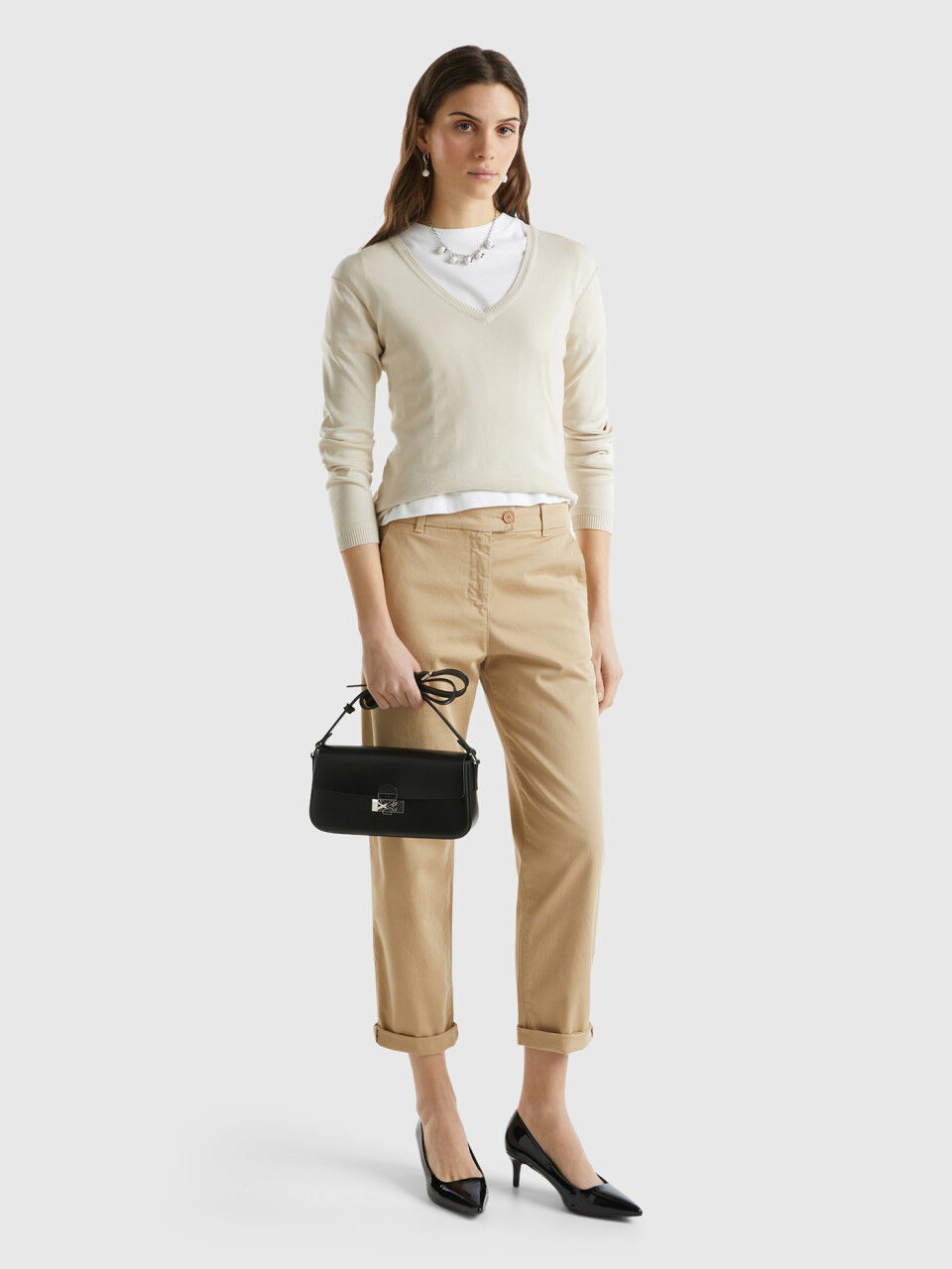 Women Office Business Straight Chino Pants High Waist Long Trousers Bottoms  NEW | eBay