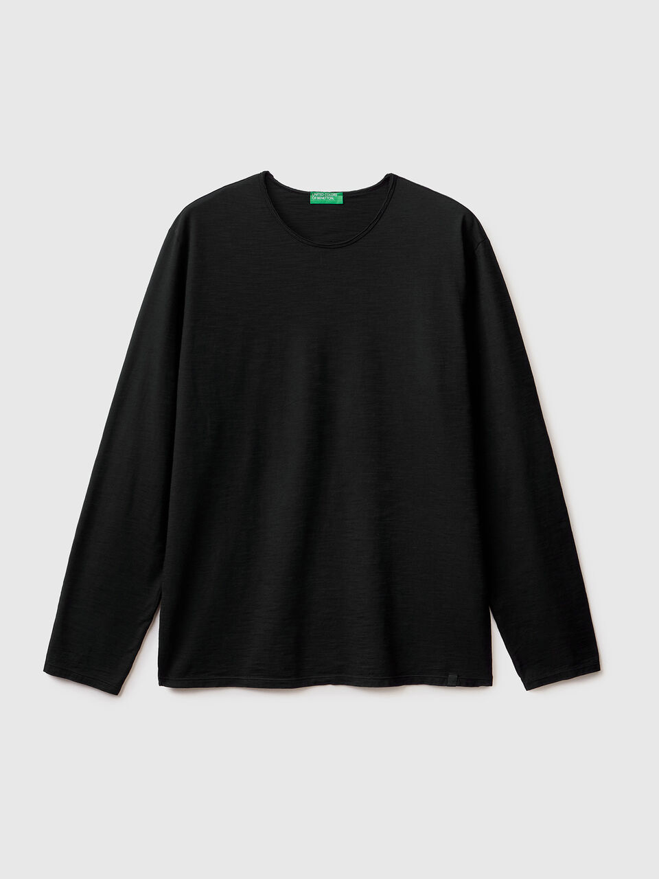 Long sleeve t-shirt in 100% cotton - Black | Benetton