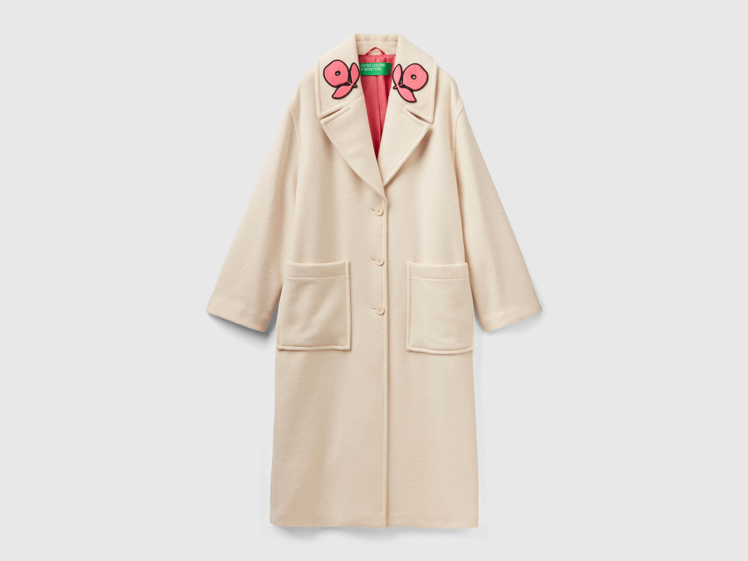 Benetton pink new arrivals coat