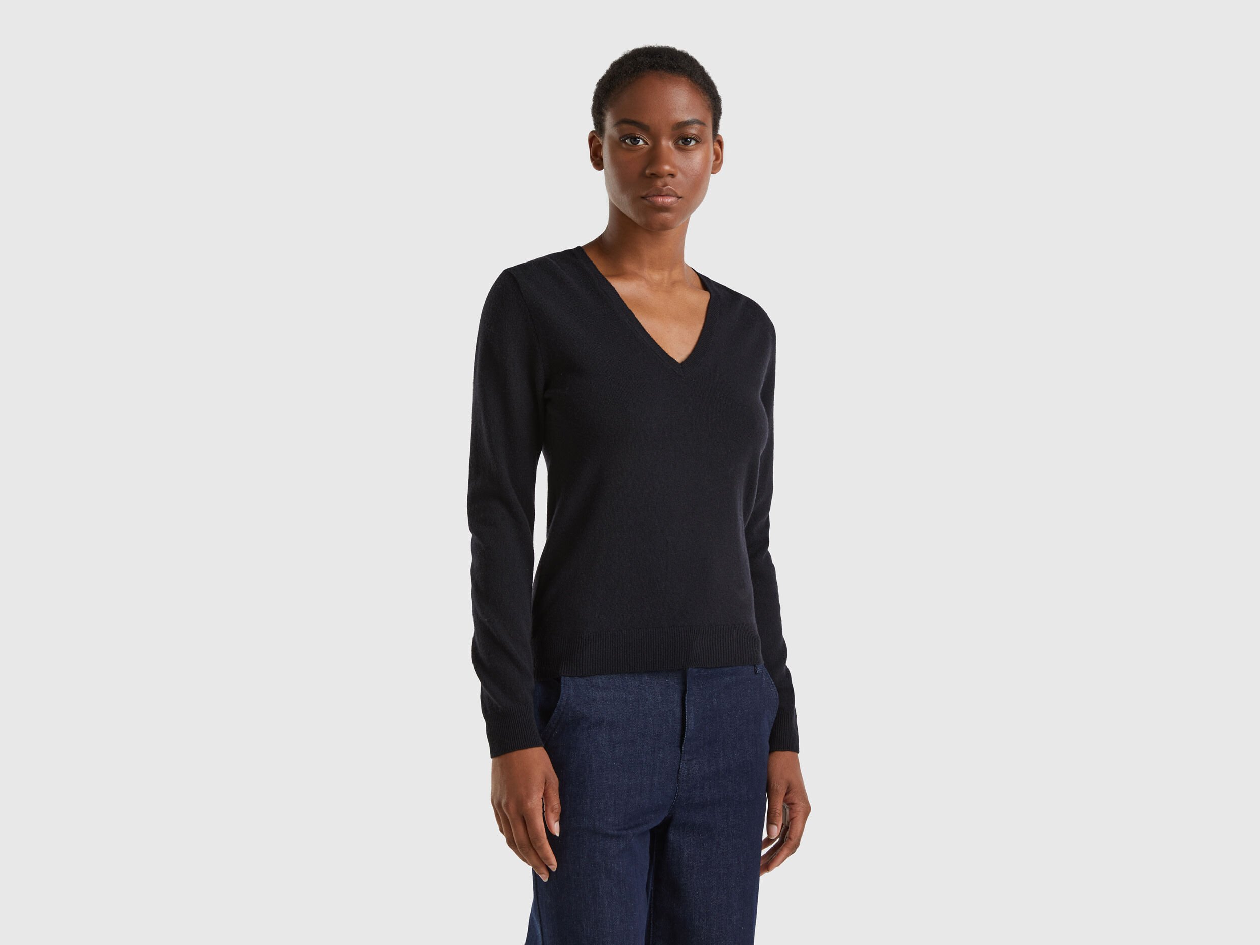 Womens black v neck sweater hotsell