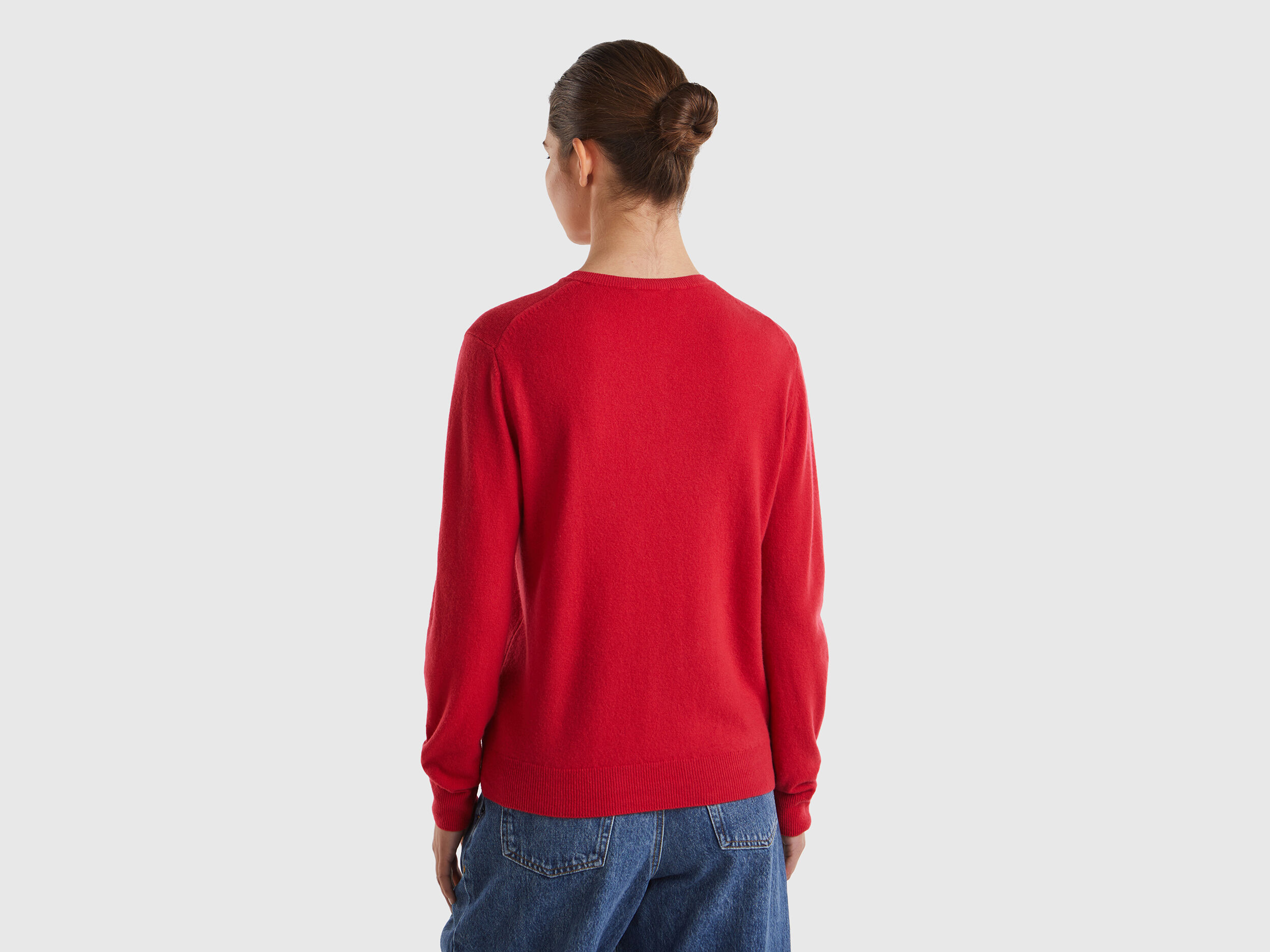 Red merino wool cardigan outlet
