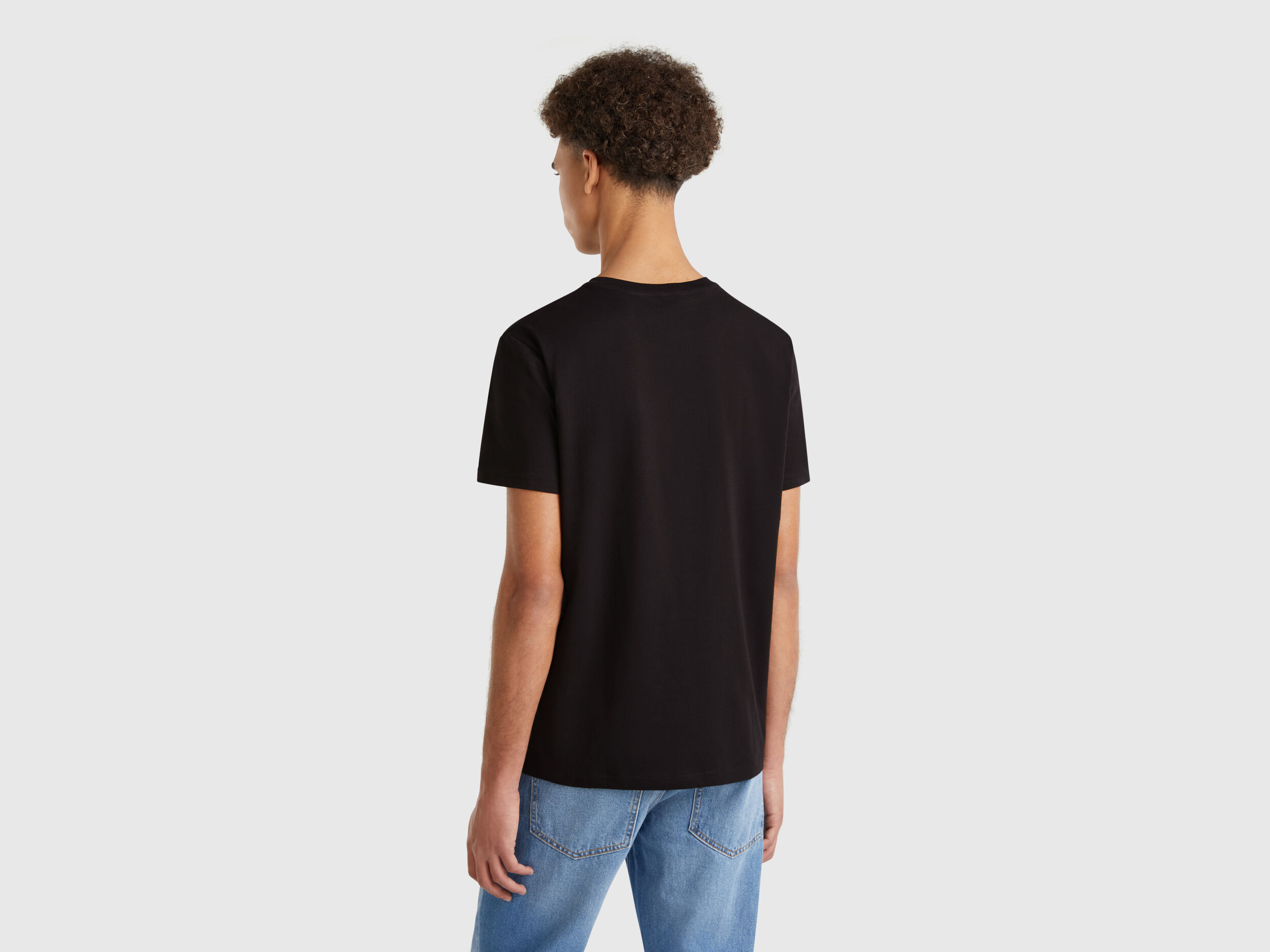 stretch cotton t-shirt - Black | Benetton