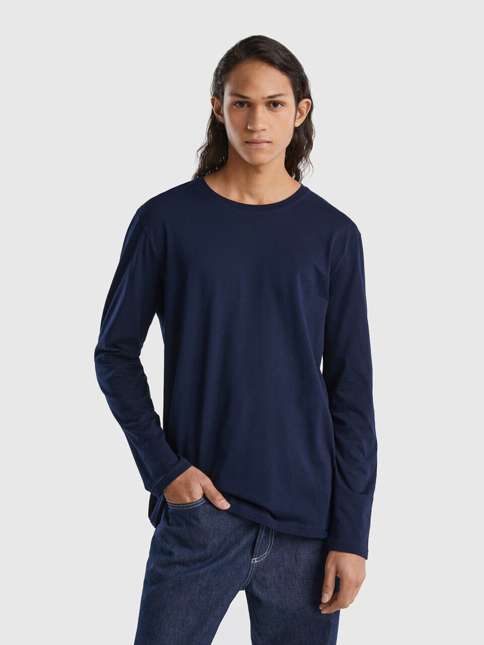 Camisetas manga larga hombre hot sale algodon