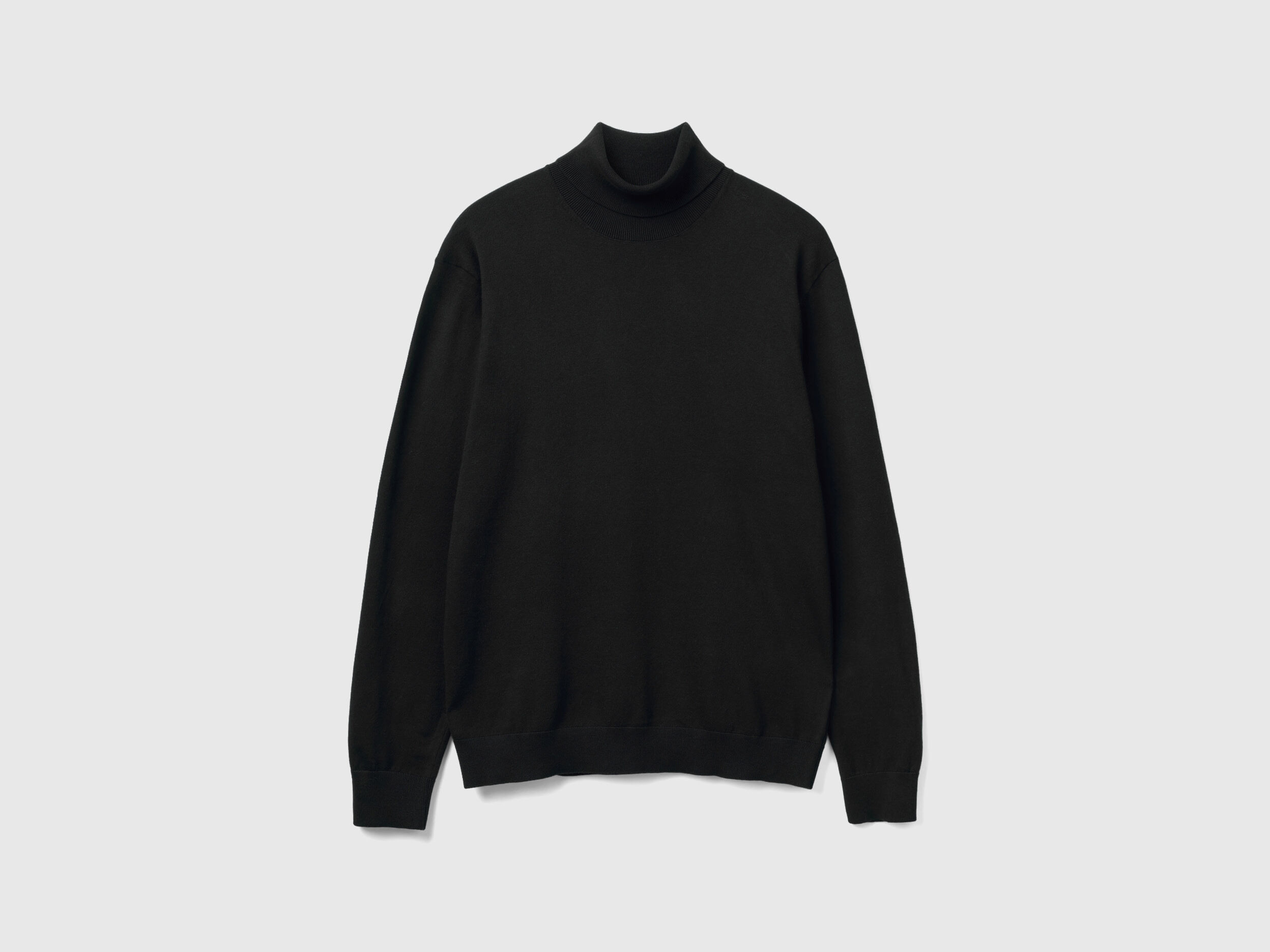 Turtleneck in lightweight cotton blend Black Benetton