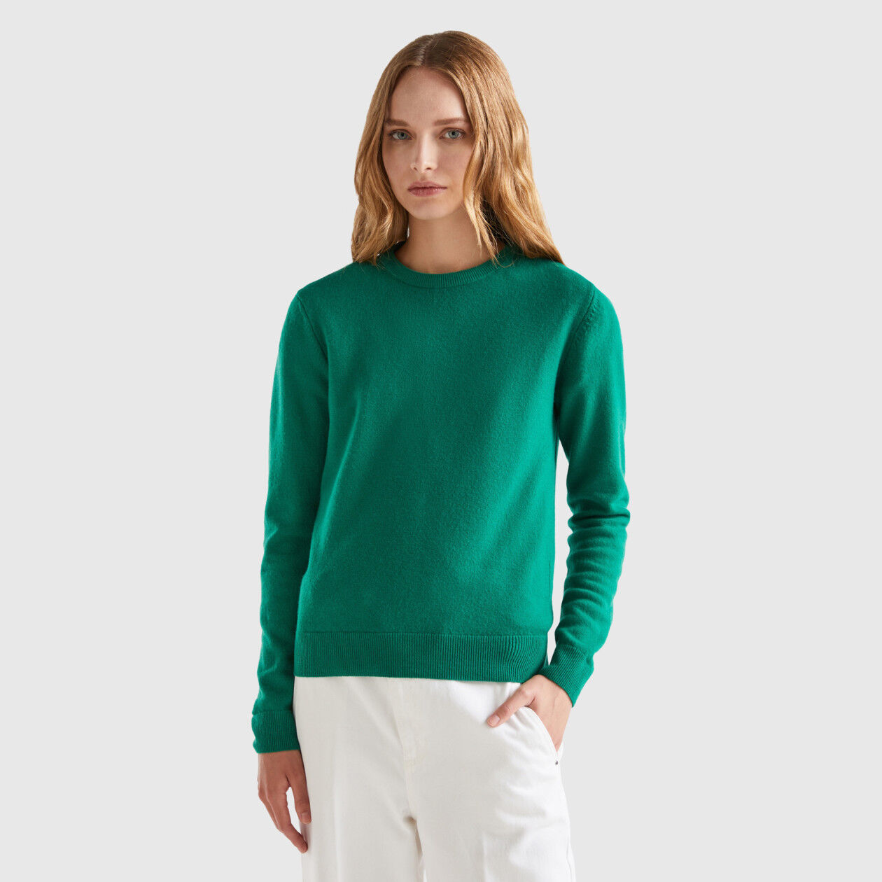 Forest green crew neck sweater clearance