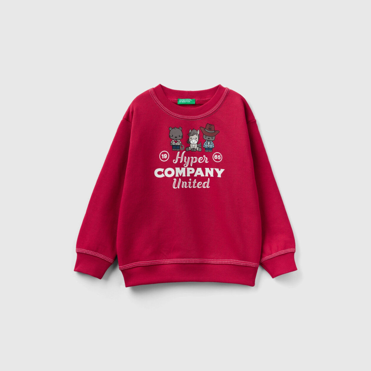 Red printed sales sweatshirt