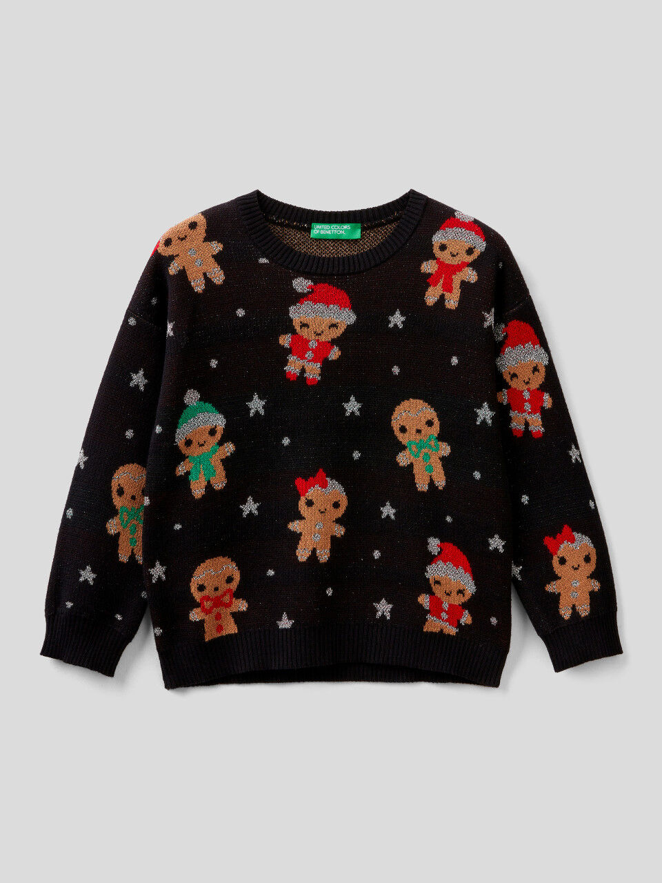 Sweater with Christmas inlays
