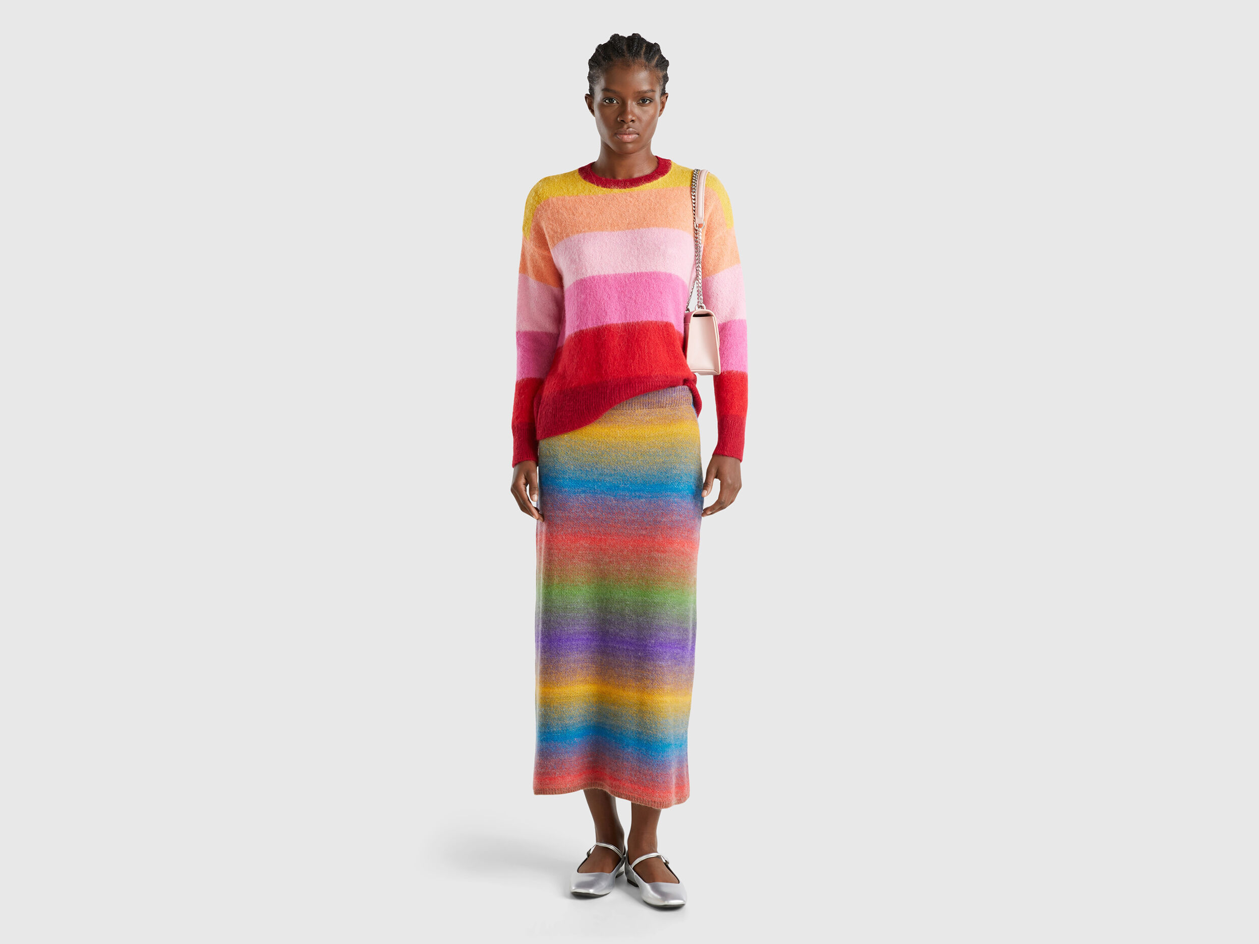 BICOLOR KNIT SKIRT – UNOF