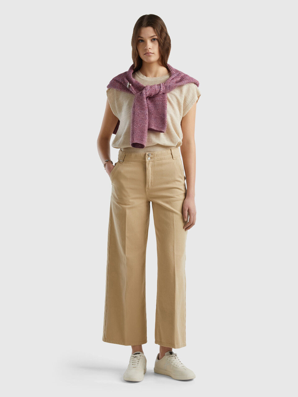 Pantalones Anchos Mujer Nueva Colecci n 2024 Benetton