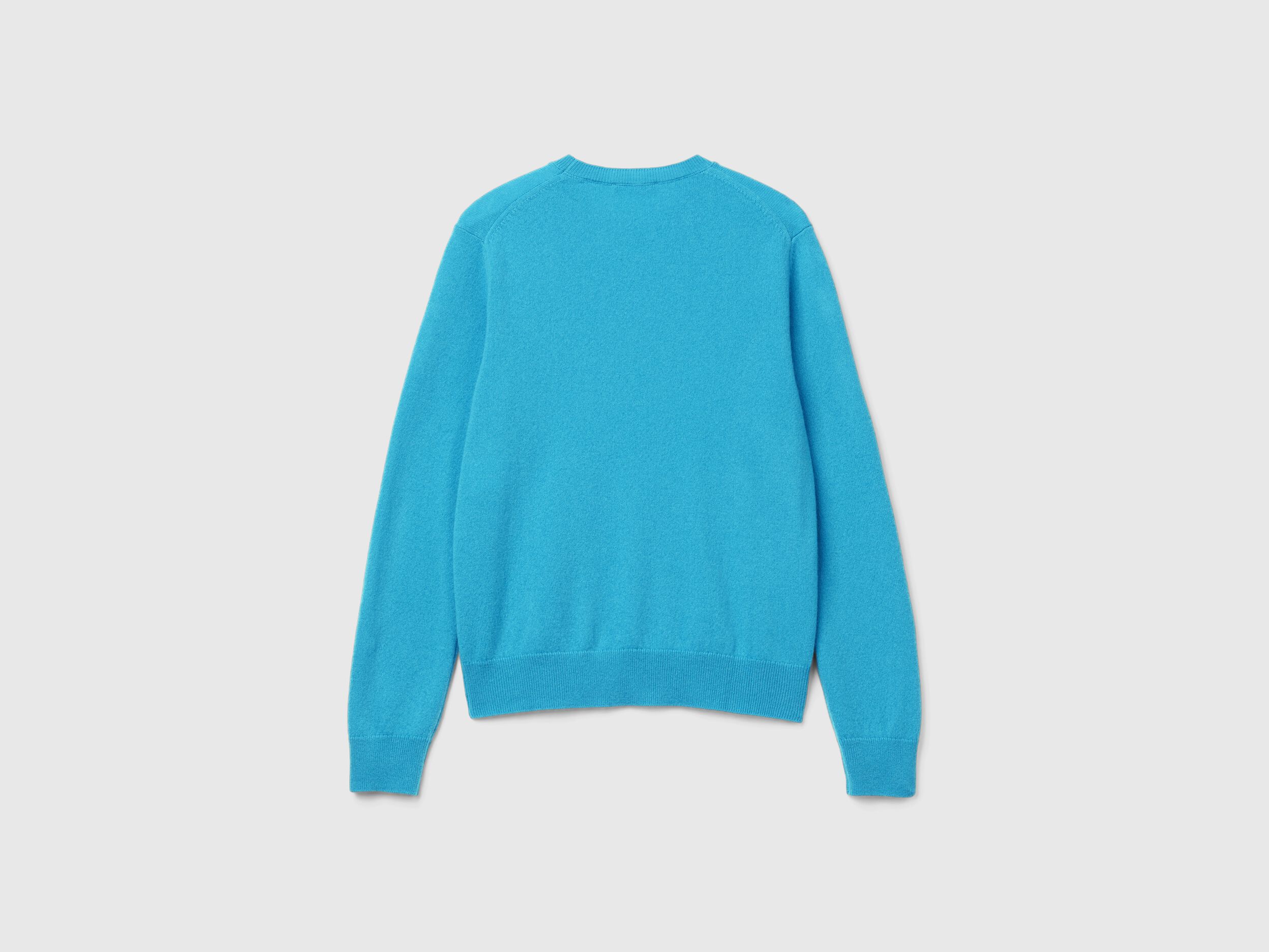 Light blue sweater in pure cashmere - Light Blue | Benetton
