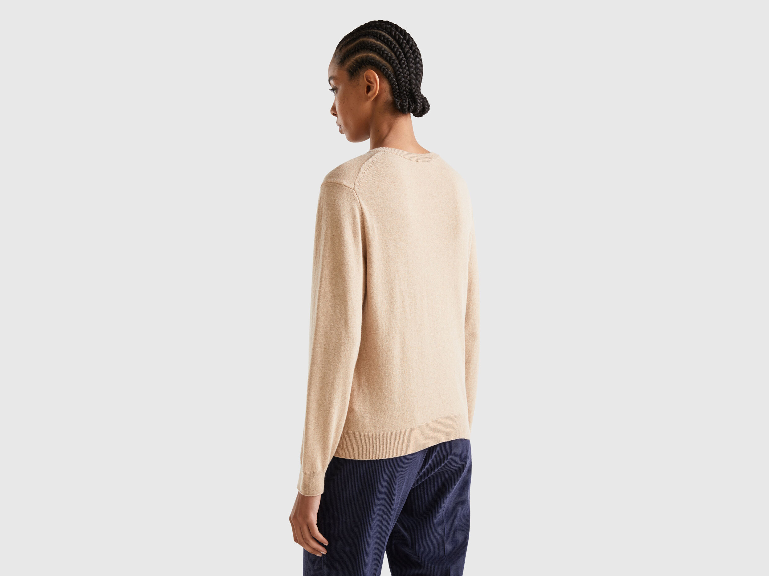Beige cardigan in cashmere and wool blend