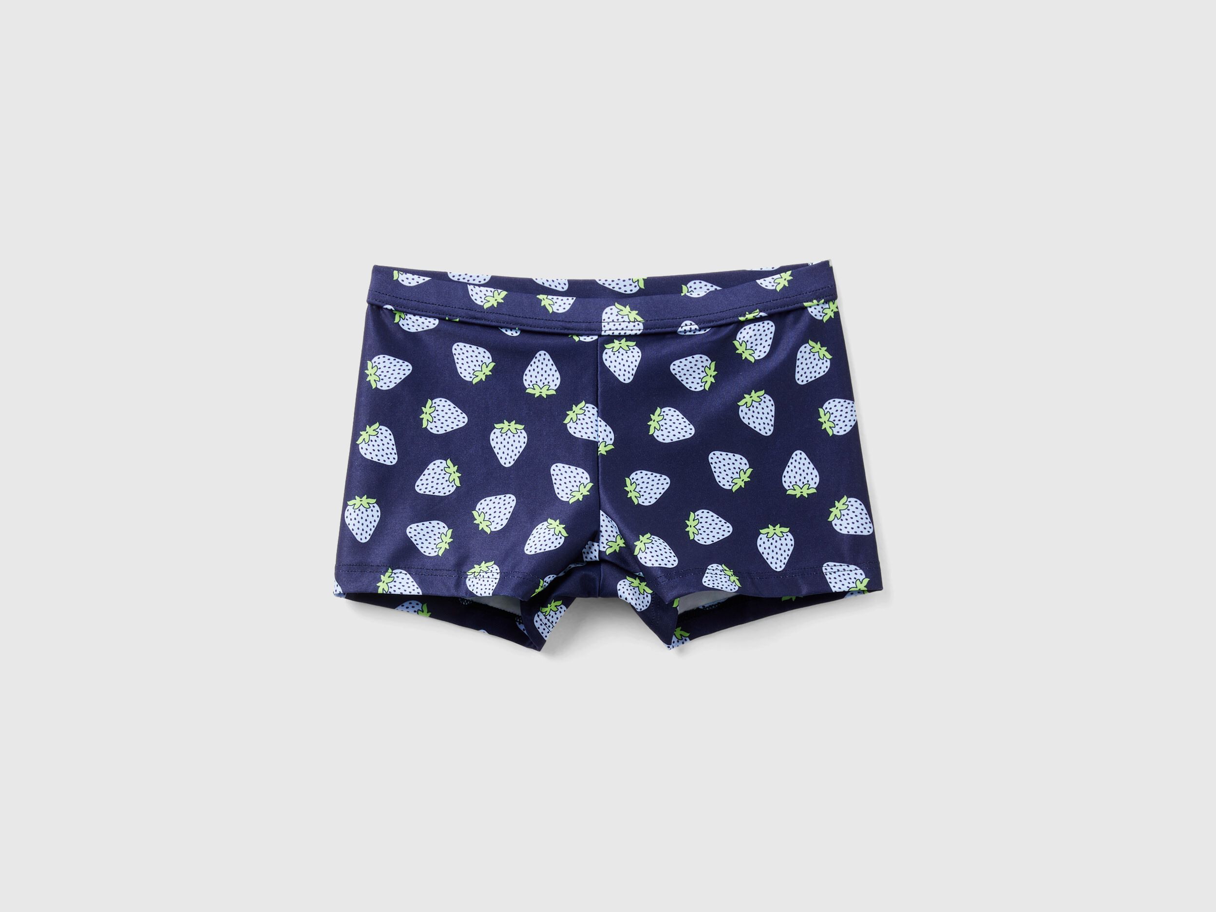 Banador boxer con estampado de fresas Azul Oscuro Benetton
