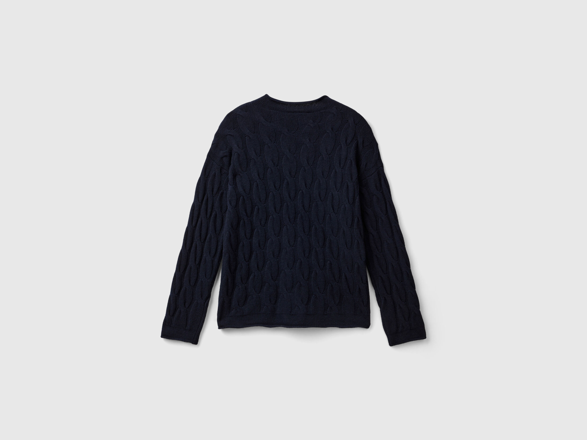 Cable knit sweater Dark Blue Benetton