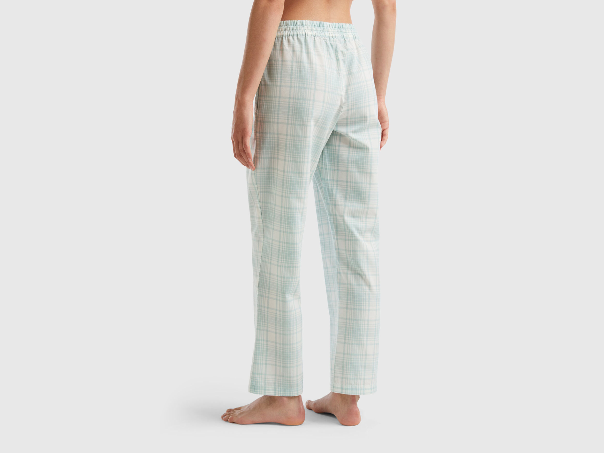 Allegra K Women's Tartan Plaid Pants Elastic High Waist Straight Long  Trousers - Walmart.com