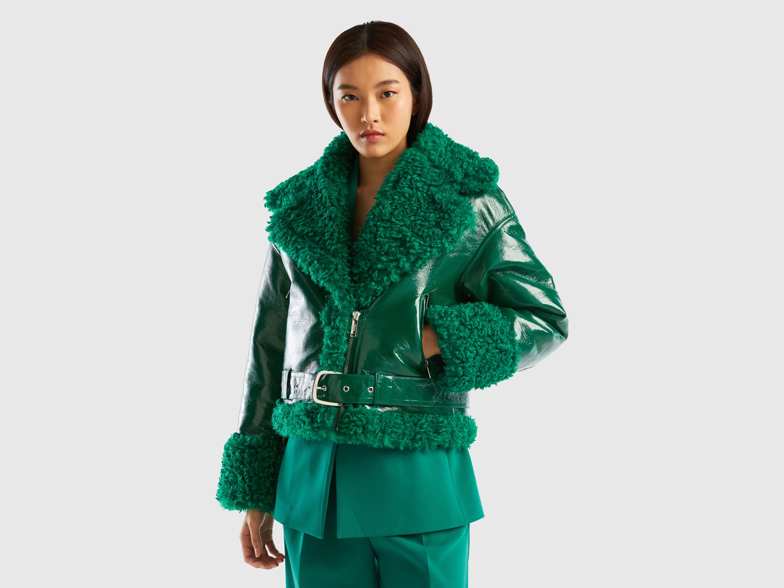 Benetton faux clearance fur coat