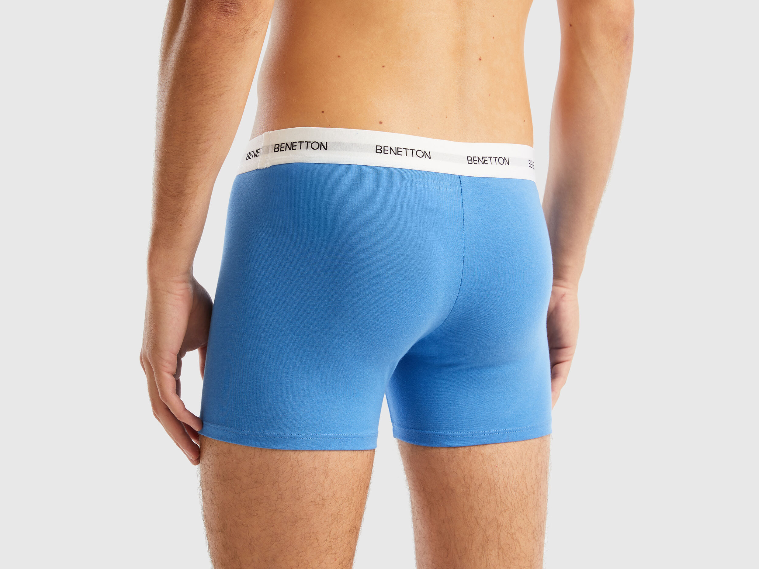 Boxers in stretch organic cotton Light Blue Benetton