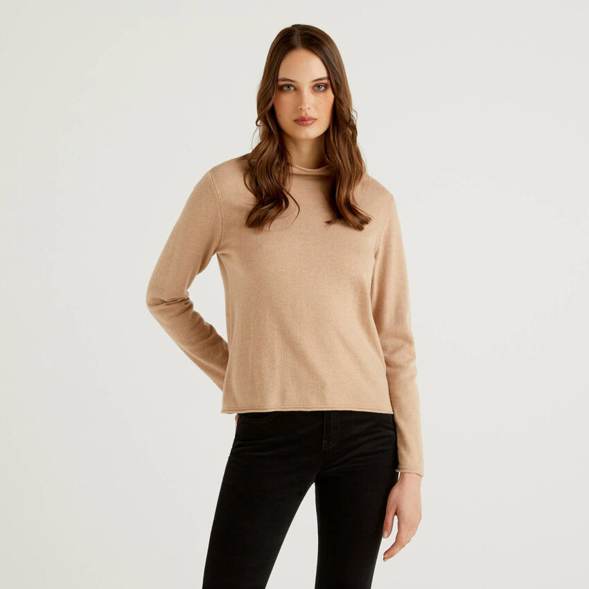Solid colored turtleneck sweater