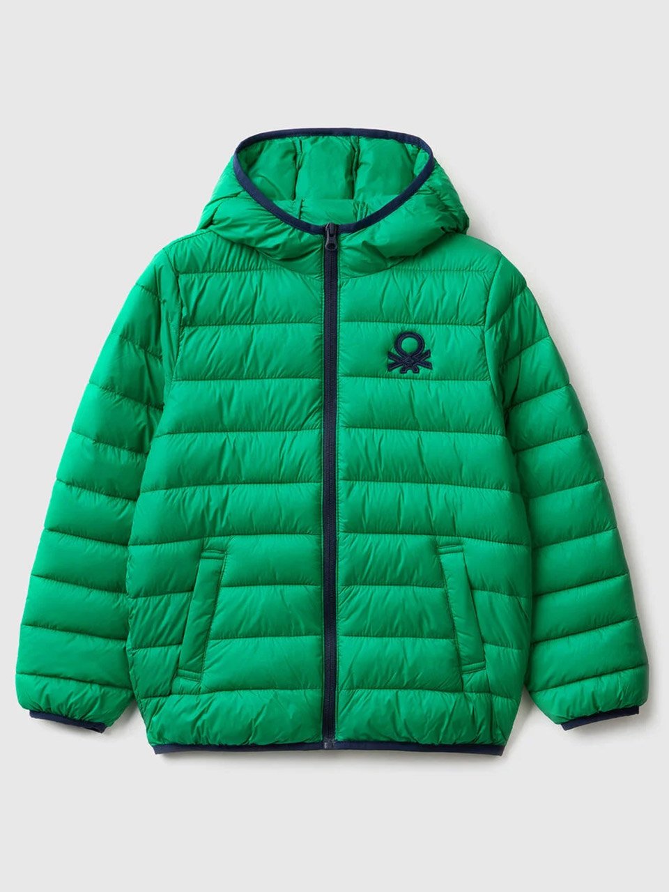 logo embroidered utility jacket, Benetton