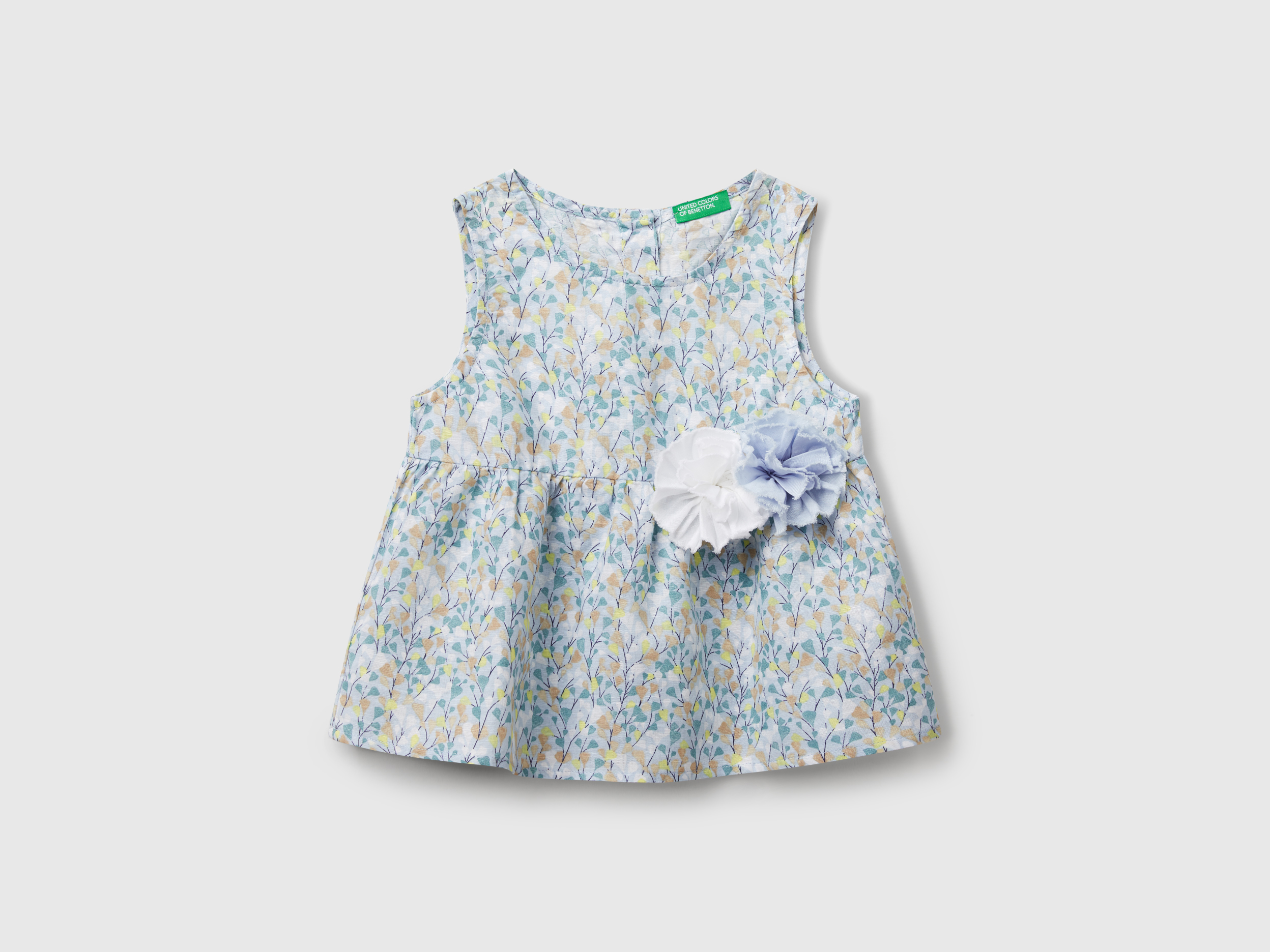 Benetton, Geblümte Bluse Aus Leinenmischung, size 82, Bunt, Kinder
